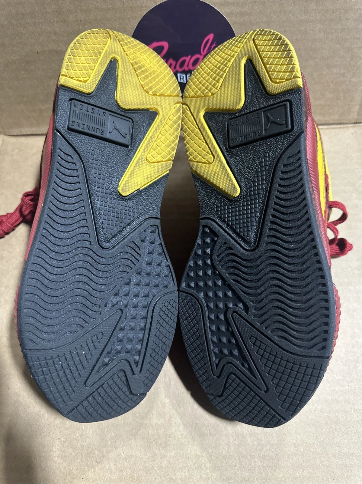 Size 7.5- PUMA RS-X THE FLASH DC X BAIT RED DAHLIA, With Flash Ring & Symbol Lot