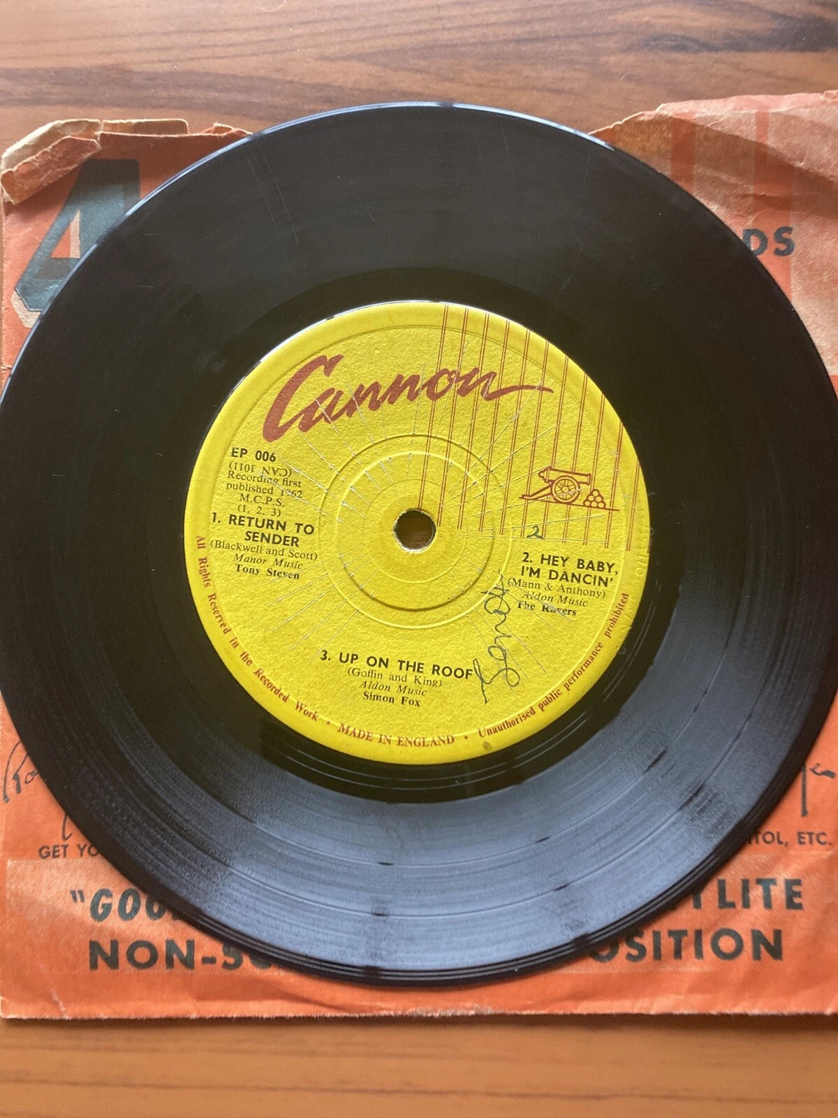 CANNON Various 7"vinyl single EP 6 track Hits Of Today EP 006 vgc 1962 very rare