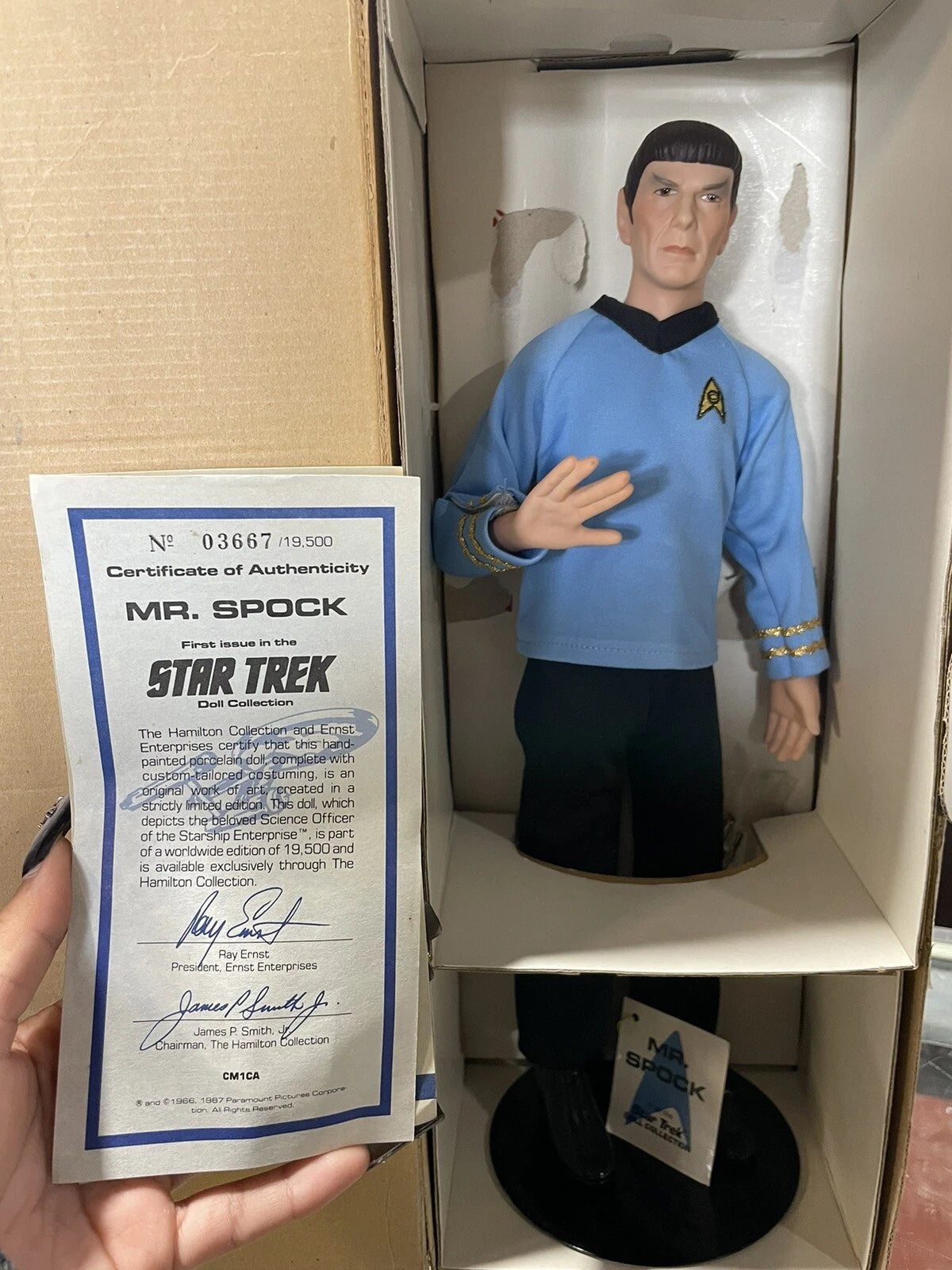 Star Trek Hamilton Collection MR. SPOCK Doll Vintage 1989 NEW IN BOX #3667