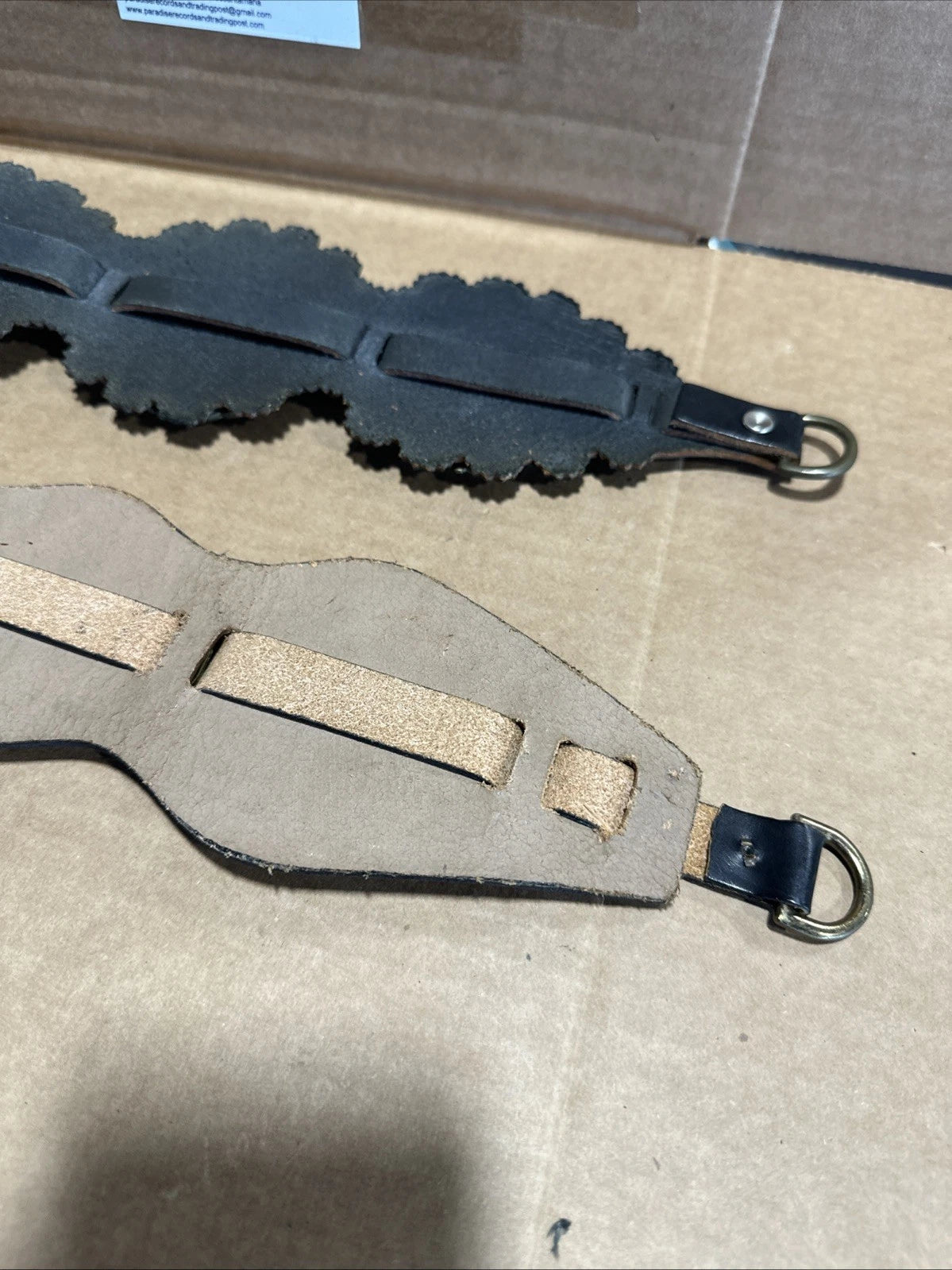 Vintage Horse Tack Brass Medallion Strap On Leather Vintage