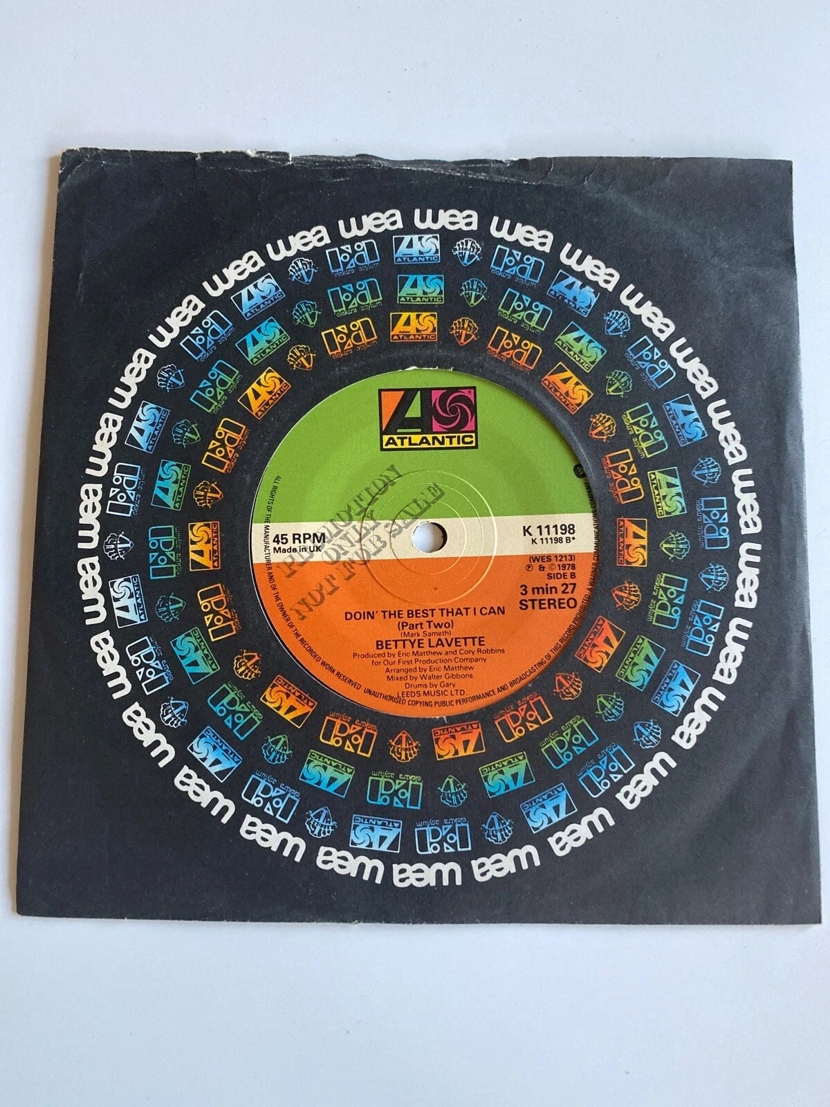 EX+ Bettye Lavette 7” UK IMPORT PROMO COPY K 11198 Doin’ The Best That I Can