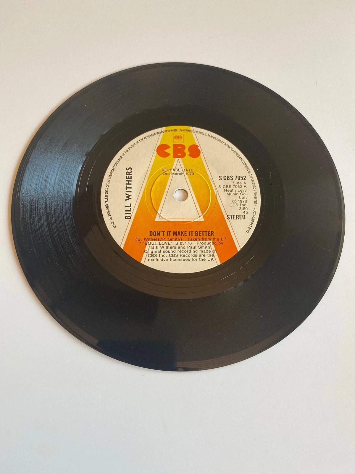 Don't Make It Better - A Label Bill Withers 7" vinyl single record UK Promo Demo