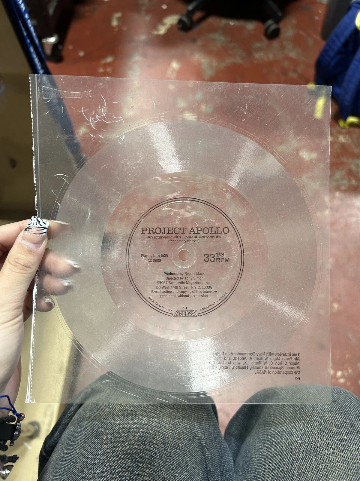 7 inch 33rpm clear/translucent lp Project Apollo