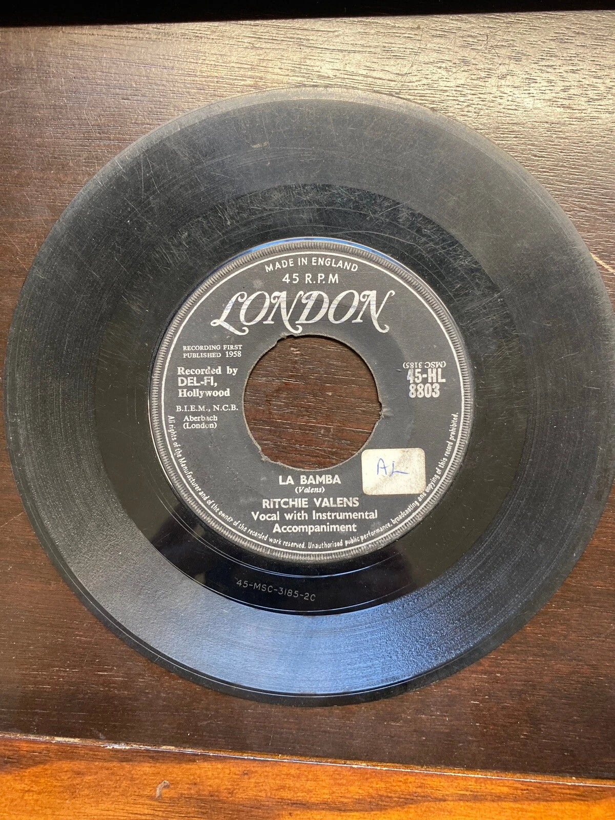 RICHIE VALENS Rare 7” UK 45 “DONNA/LA BAMBA” HL-8803 DEL-FI Hollywood