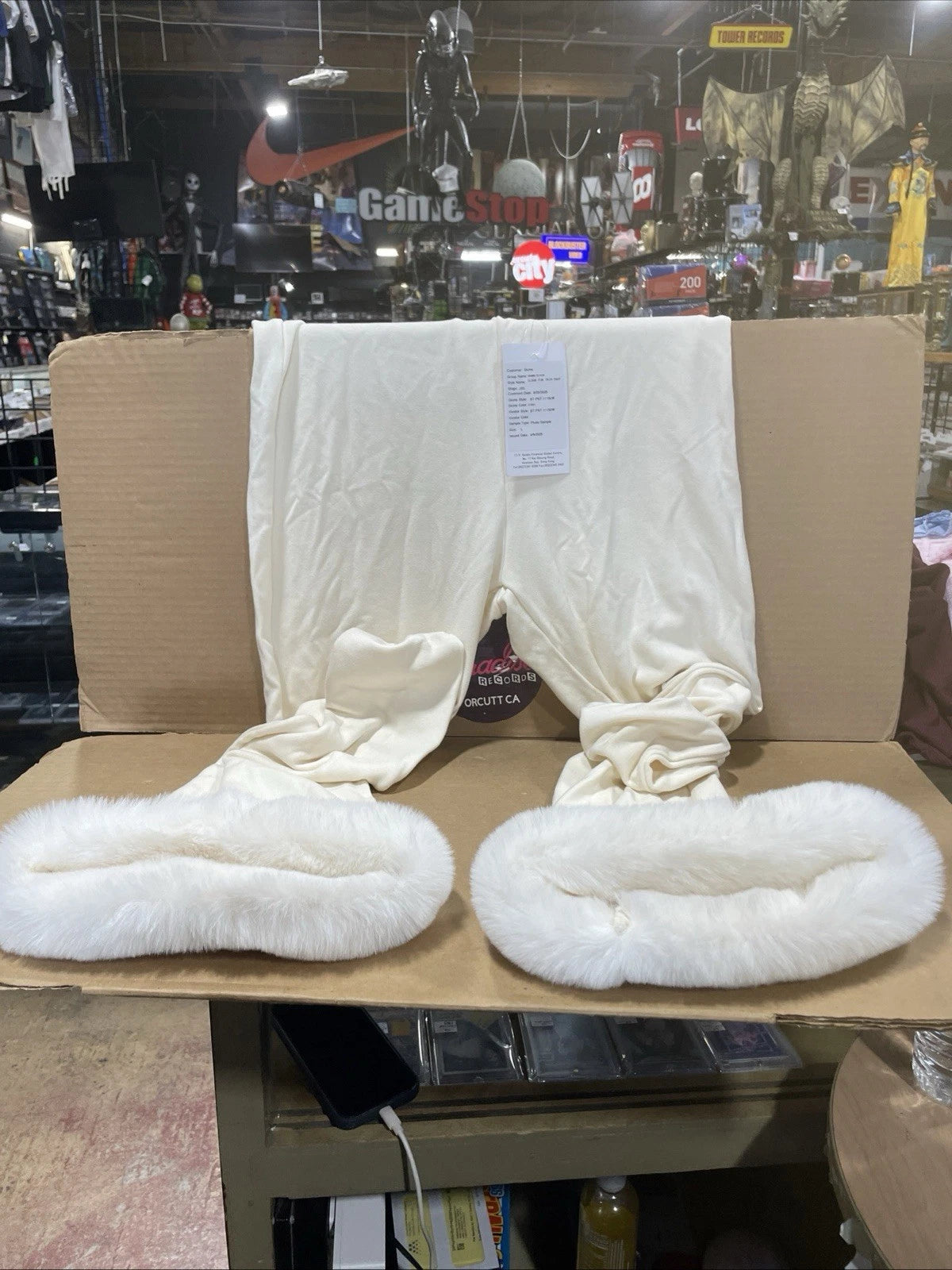 SKIMS Cloud Fur Trim Pant Ecru Off White Faux Fur Leggings Large