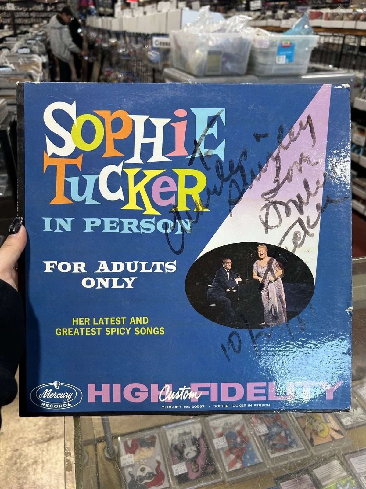 signed autographed LP- SOPHIE TUCKER IN PERSON-Mercury MG 02567 VG