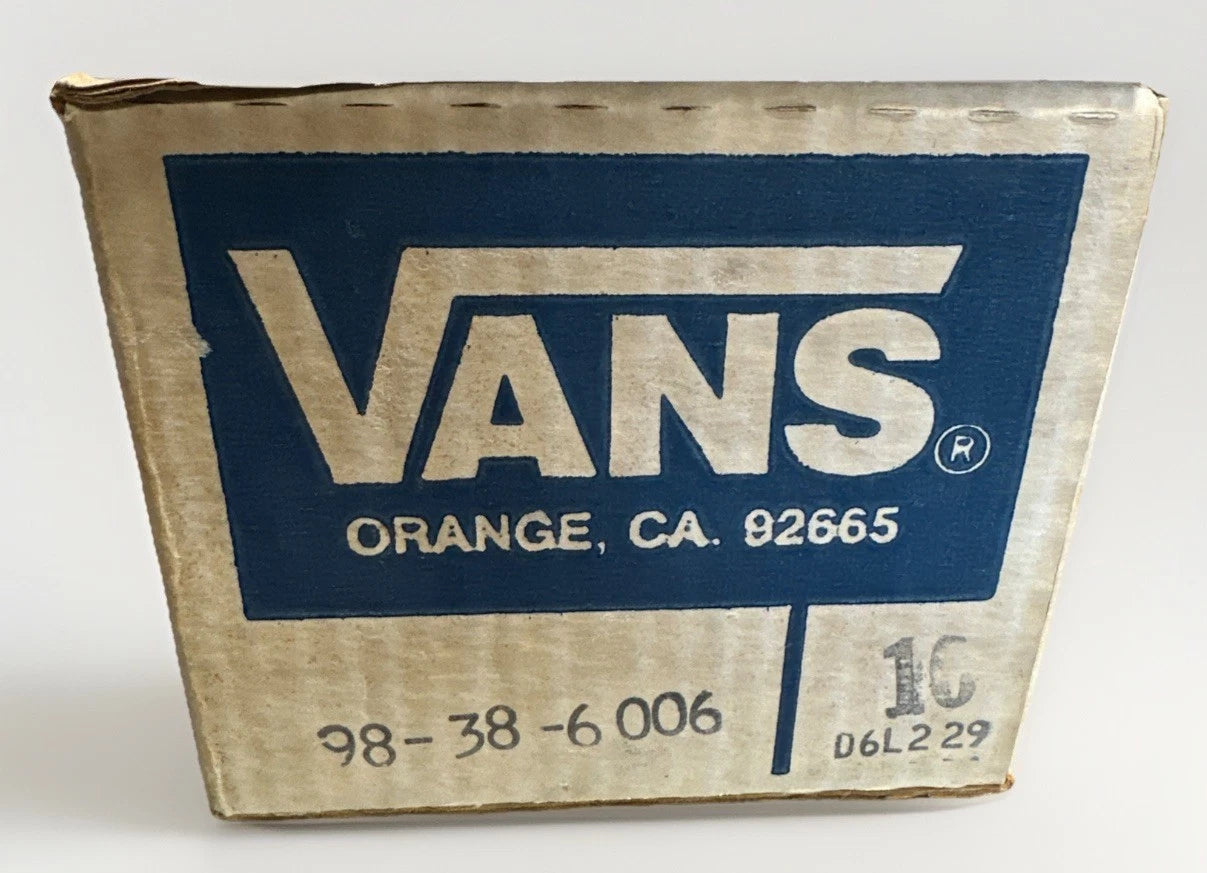 VINTAGE 1980'S VANS SHOE BOX BLUE/WHITE #5 ORANGE CALIFORNIA RARE EMPTY BOX ONLY