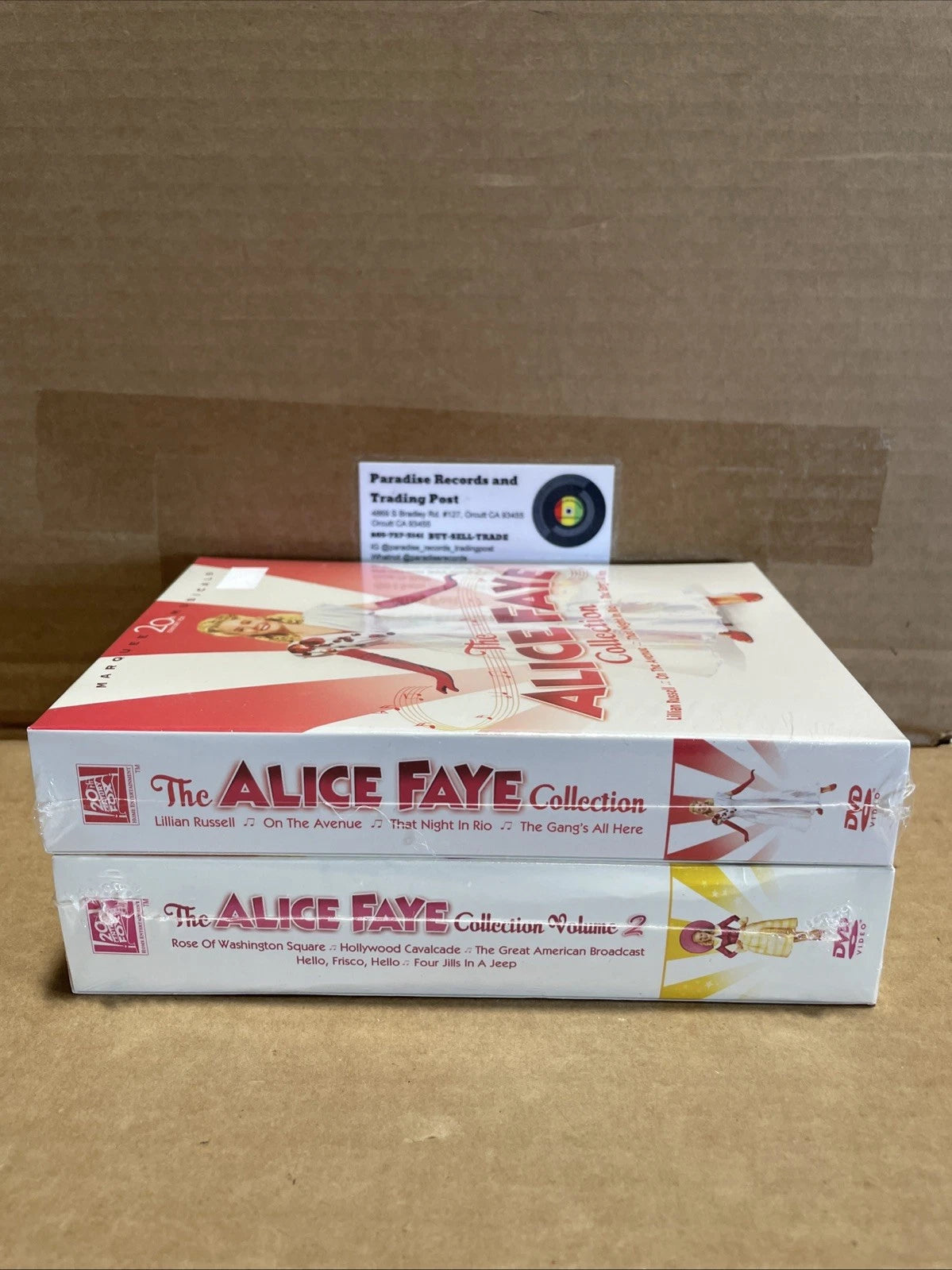 DVD ALICE FAYE VOLUME 1 AND 2 ROSE OF WASHINGTON SQUARE THE GANG'S ALL HERE