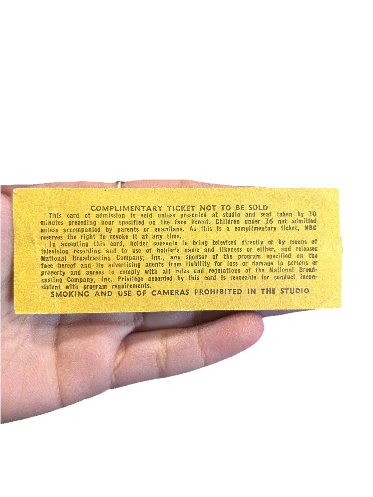 NBC Tennessee Ernie Ford Show Burbank studio ticket