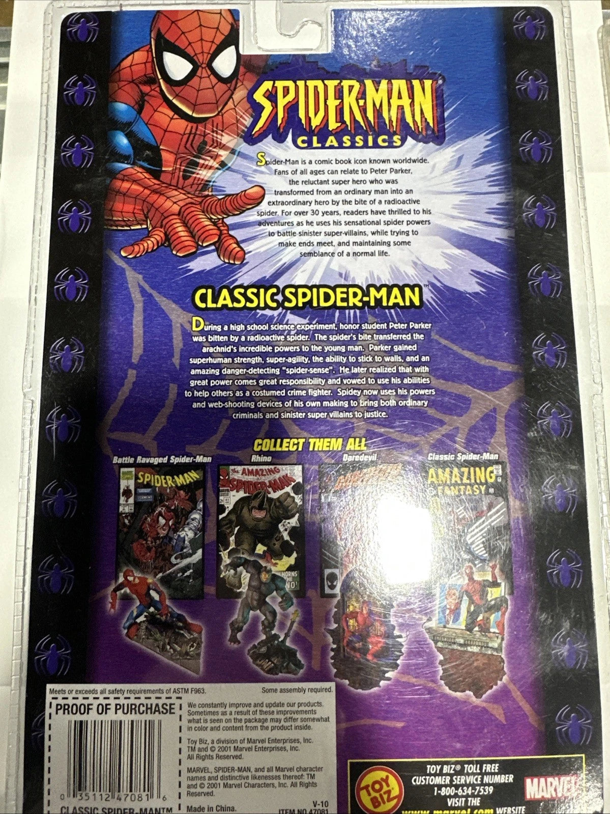 ToyBiz Spider-Man Classics AMAZING FANTASY 1ST APPEARANCE Series 2 NEW MOC 6"