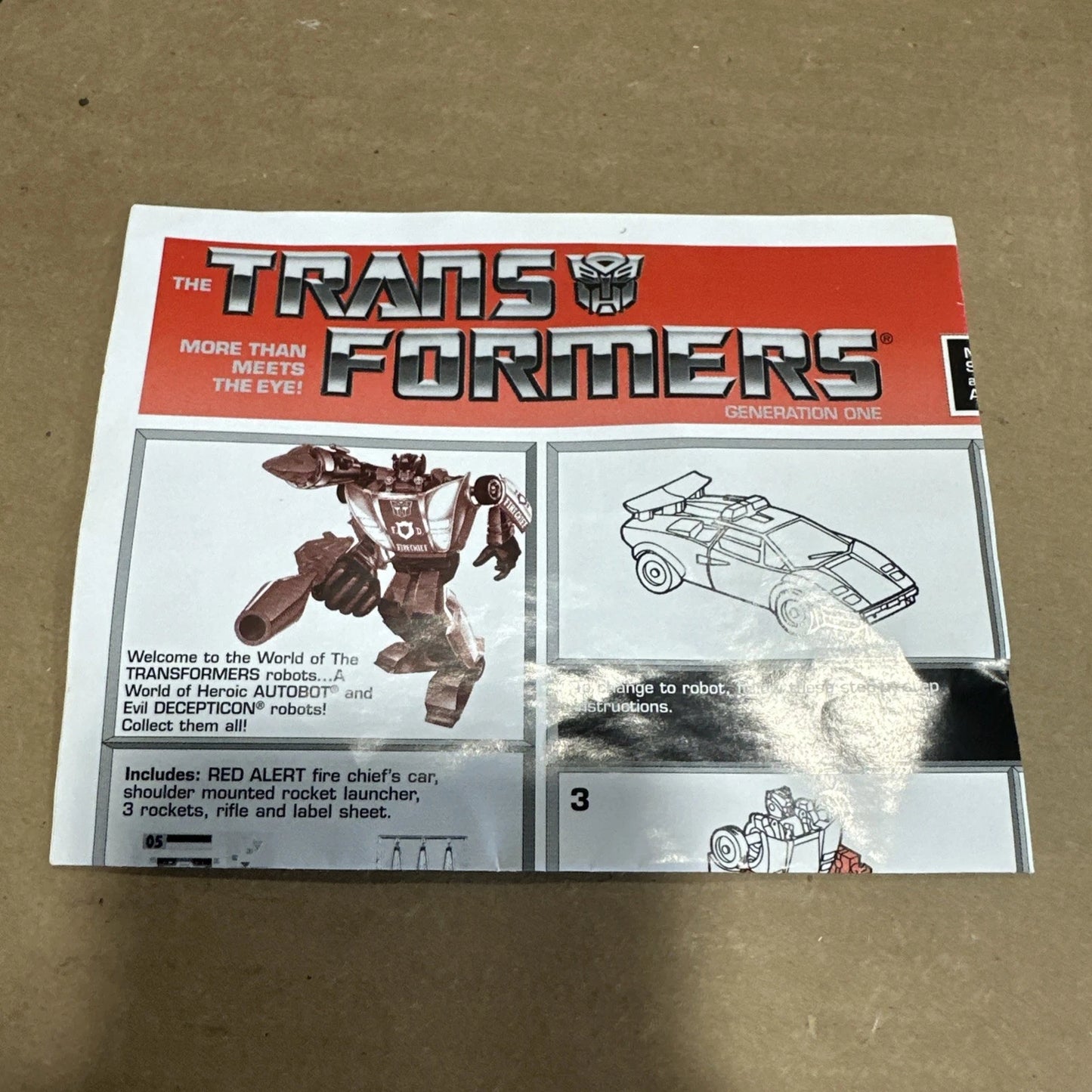 Transformers G1 Red Alert Commemorative Series Reissue Robot w/ Accessories lot