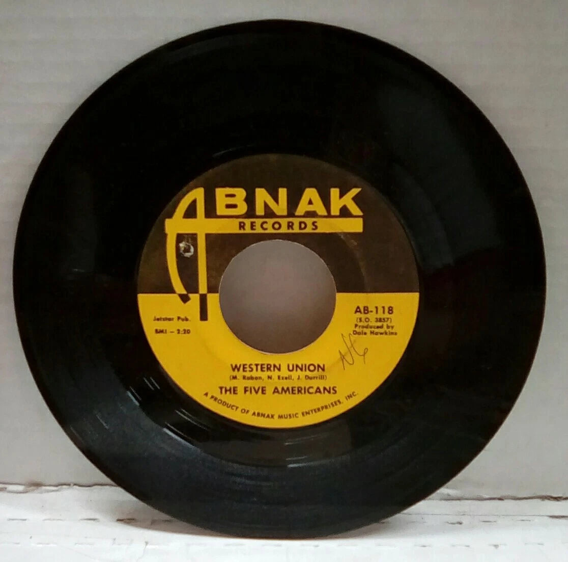 The Five Amerticans Western Union/Now That It's Over 7" Single AB-118