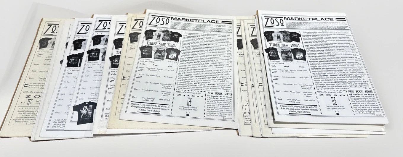 Led Zeppelin Fanzine - Zoso Magazine- Lot of 15 Issues - Very rare!