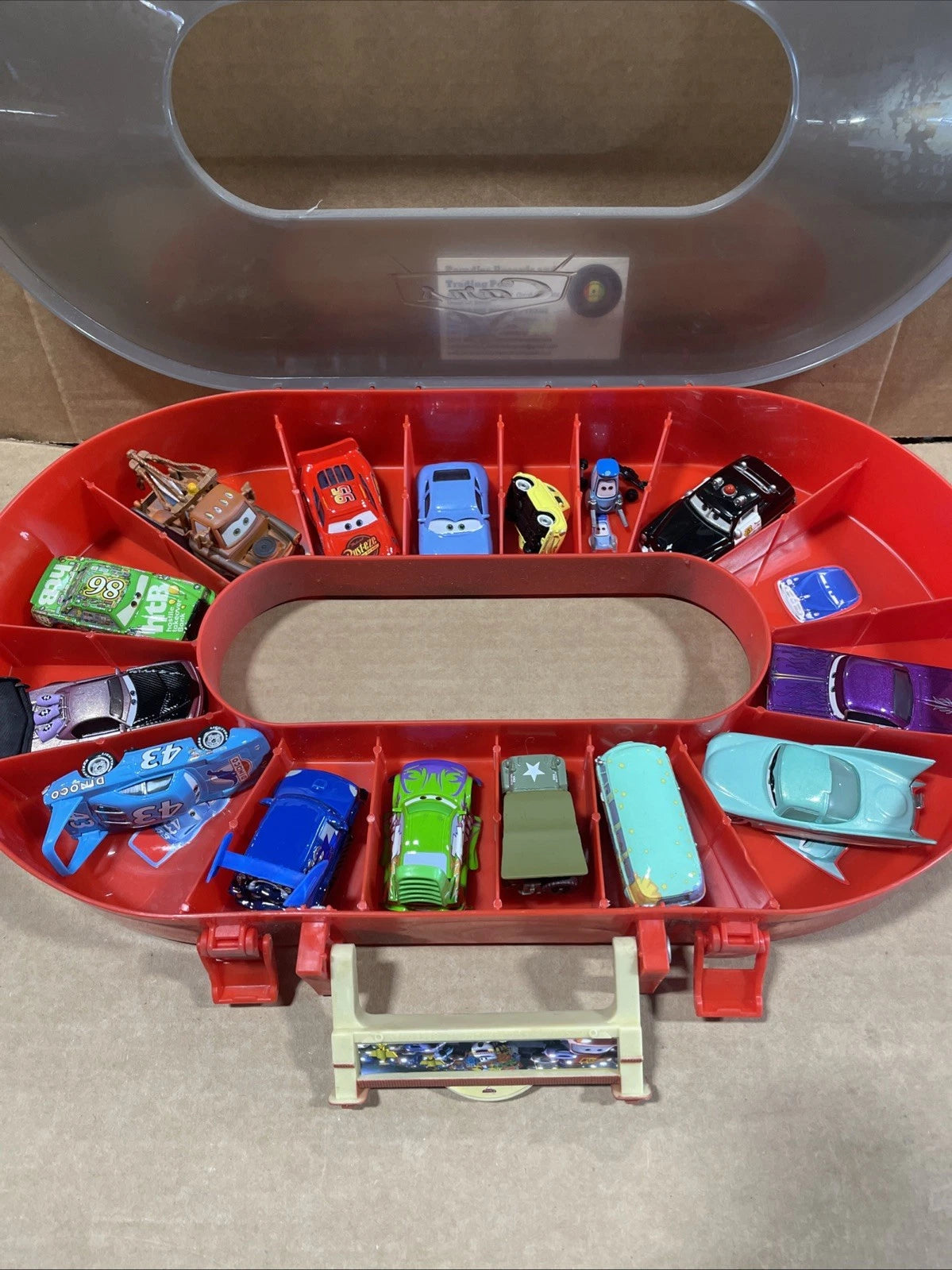 Disney Cars Race Case Track Carry Case Lot Of 15 Missing Doc Hudson Original Car