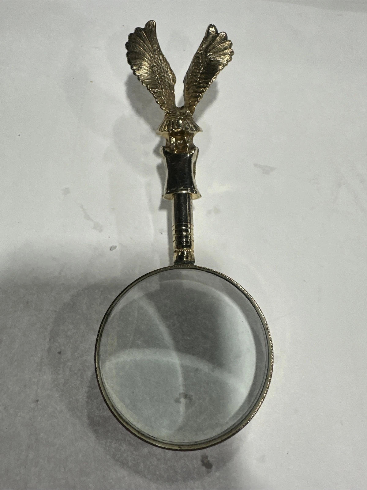 Vintage Collectible Metal With Eagle on End Magnifying Glass
