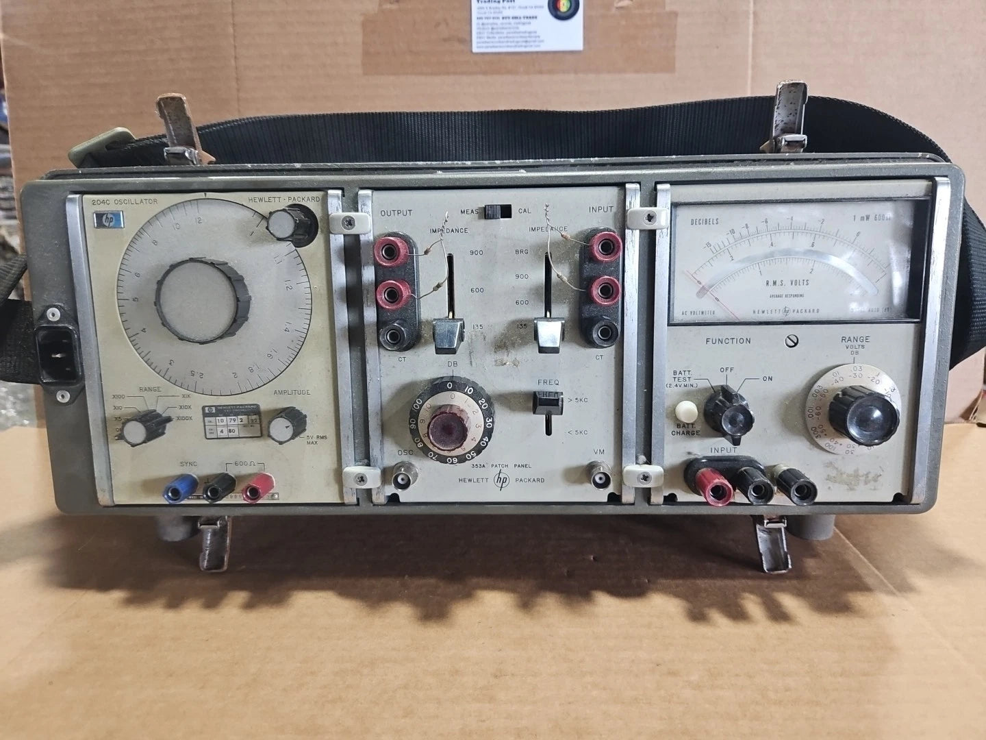AS-IS Hewlett Packard Audio Test Set Parts: 353A Patch Panel & 204 Oscillator