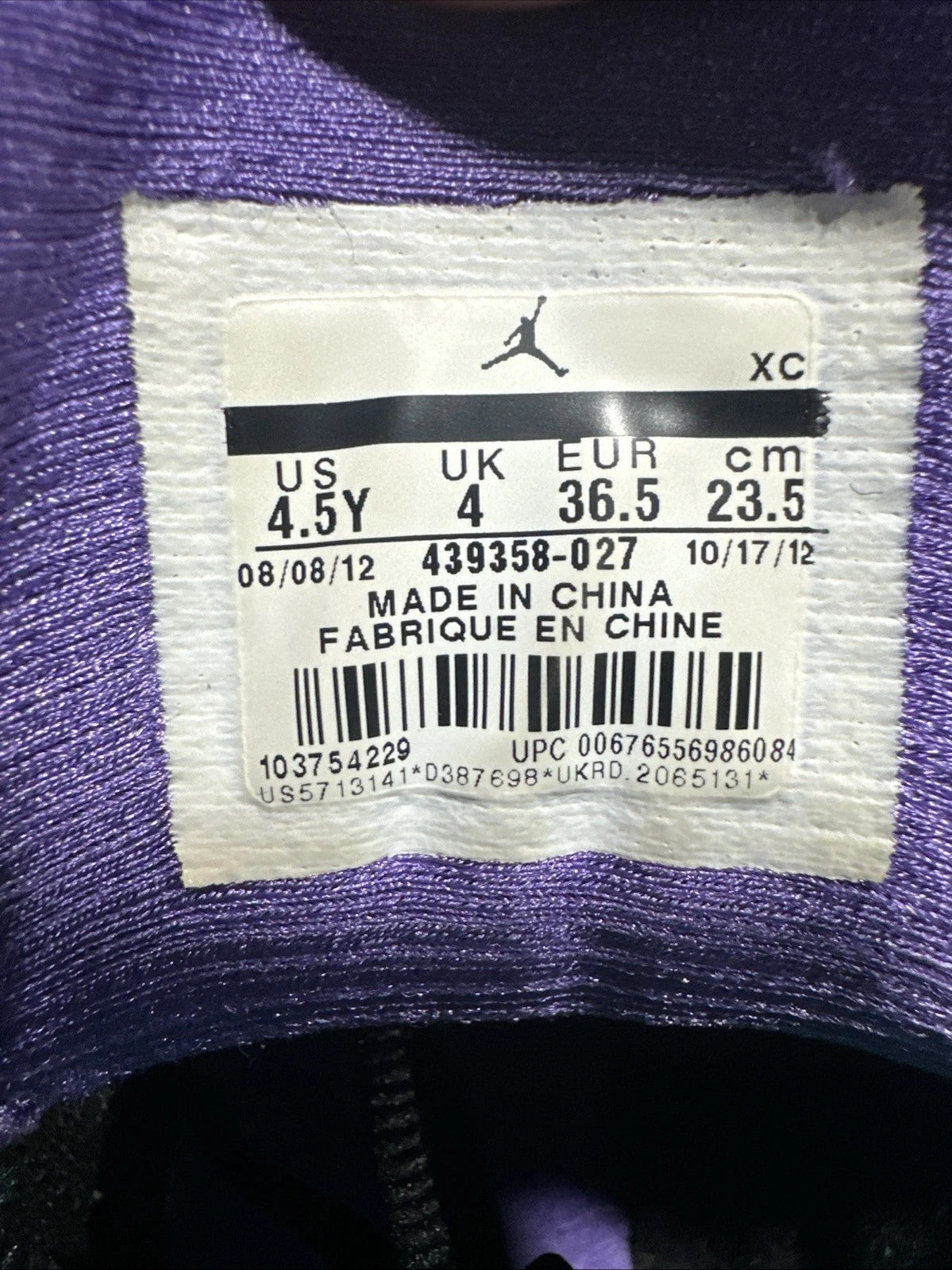 Nike Air Jordan 13 Retro Violet Teal Hornets Sneakers Size 4.5Y 6W 439358-027