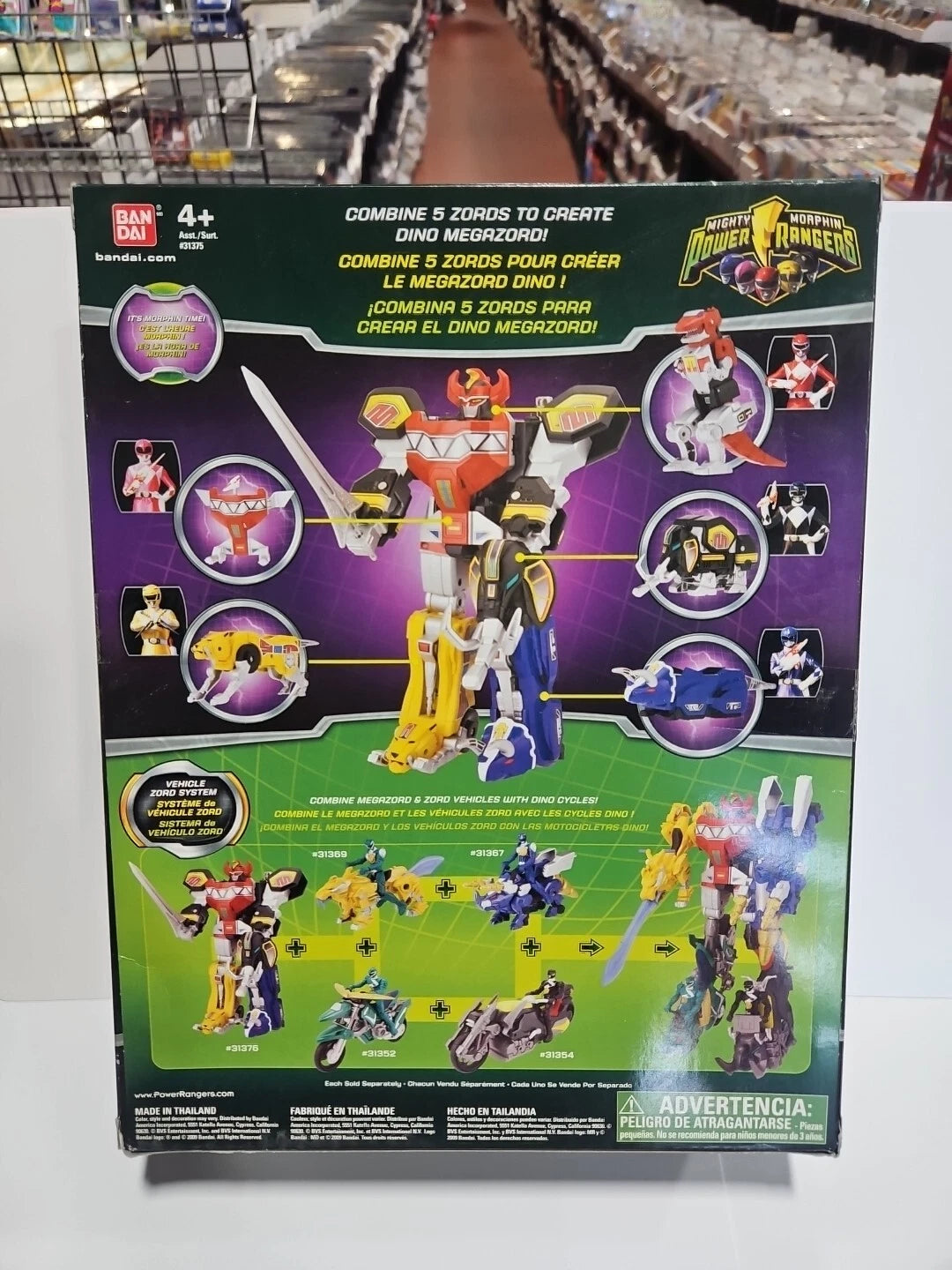 POWER RANGERS Dino Megazord 2009 MMPR Red Pink Blue SENTAI Zyurangers BANDAI USA