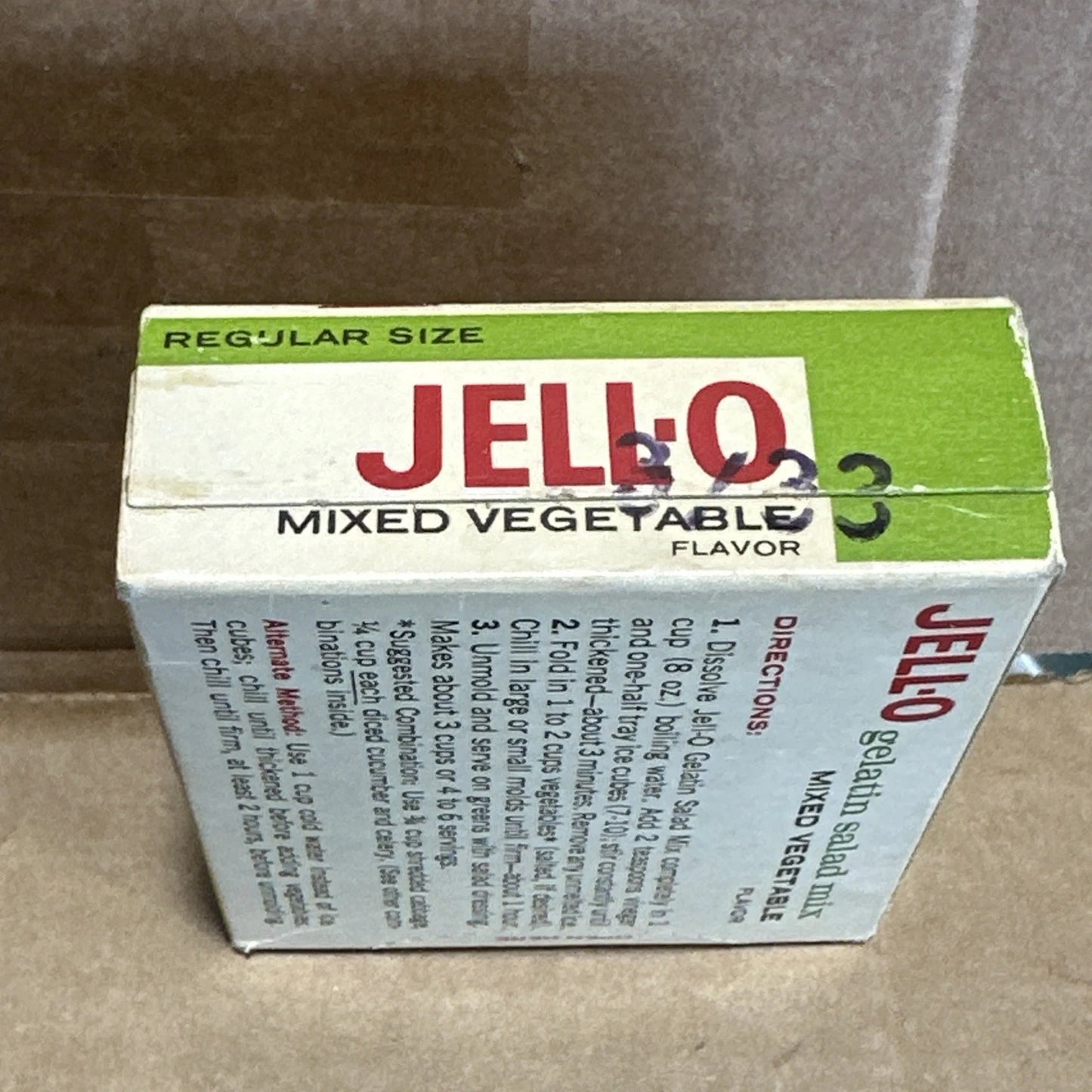 1960s JELL-O Mixed Vegetable Gelatin Salad Mix Sealed NOS General Foods Vintage