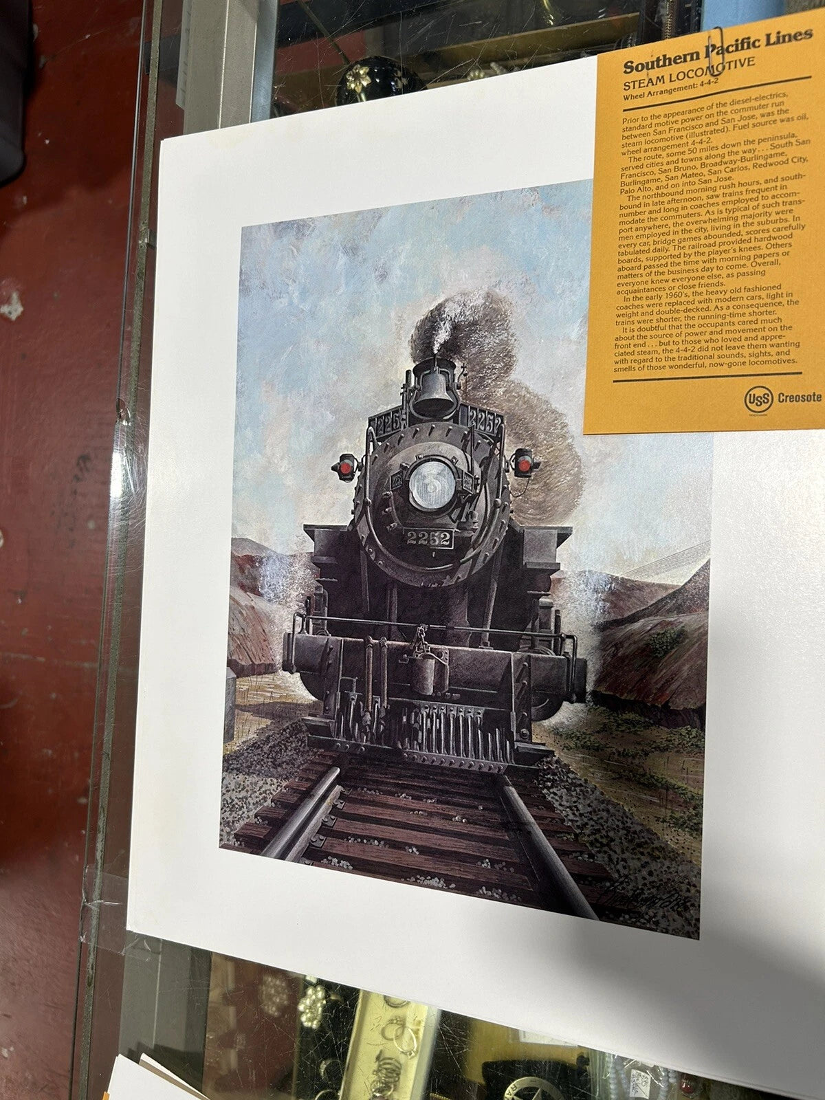 Vintage Lot of 6 USS Creosote Artist Locomotive Train Prints