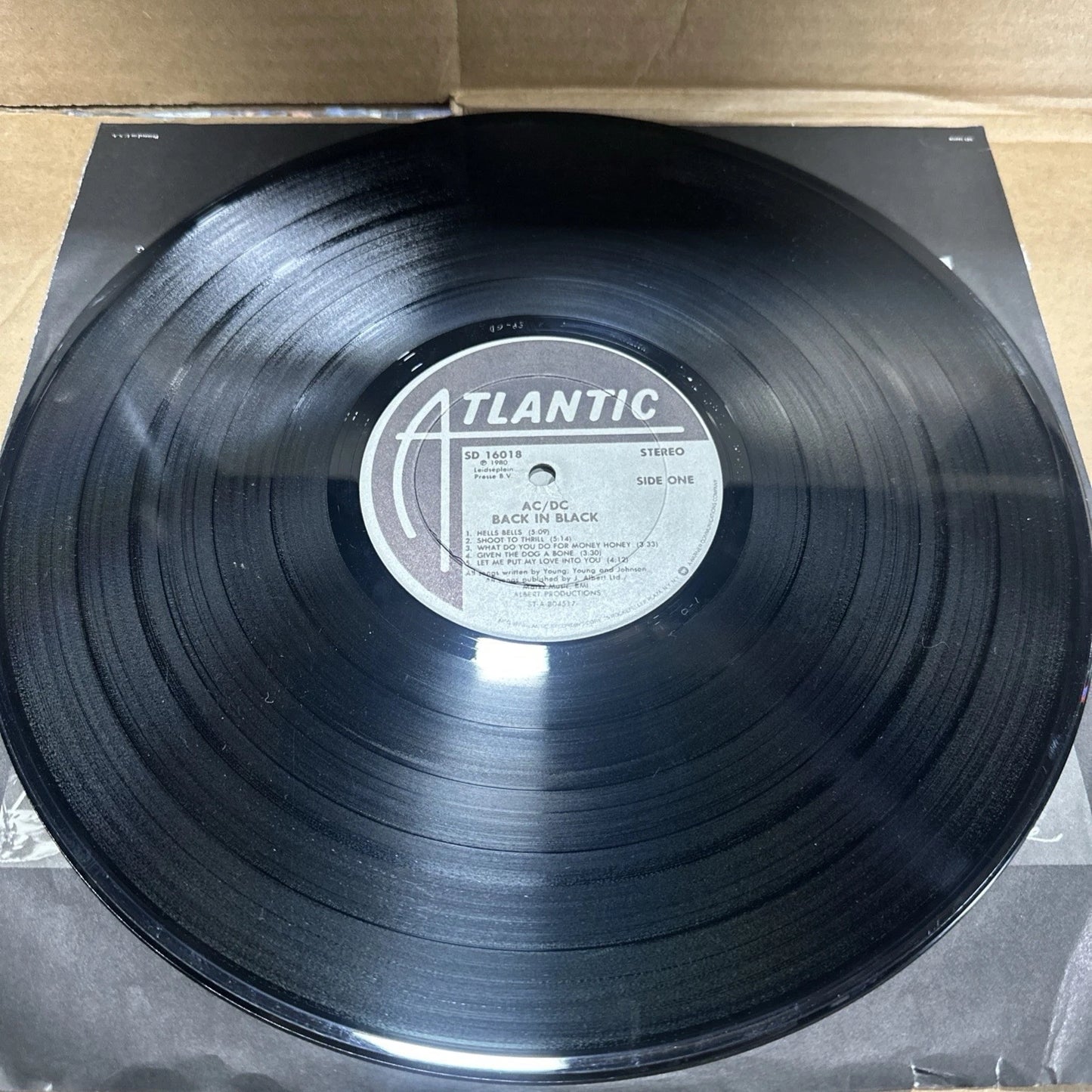 AC/DC Back In Black 1980 1st ATLANTIC SD 16018 Masterdisk RL vg+