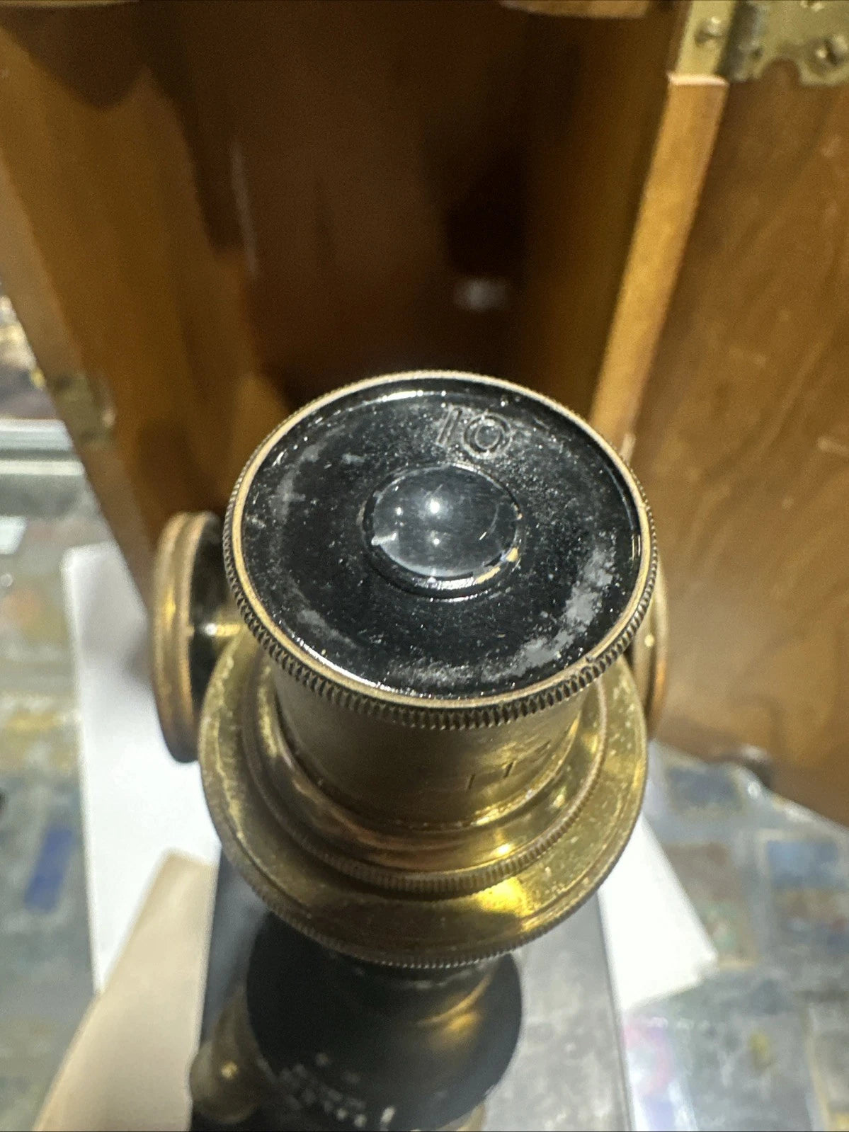 Antique Bausch & Lomb Optical Co Microscope 4mm 19mm 16mm Lens With Old Film
