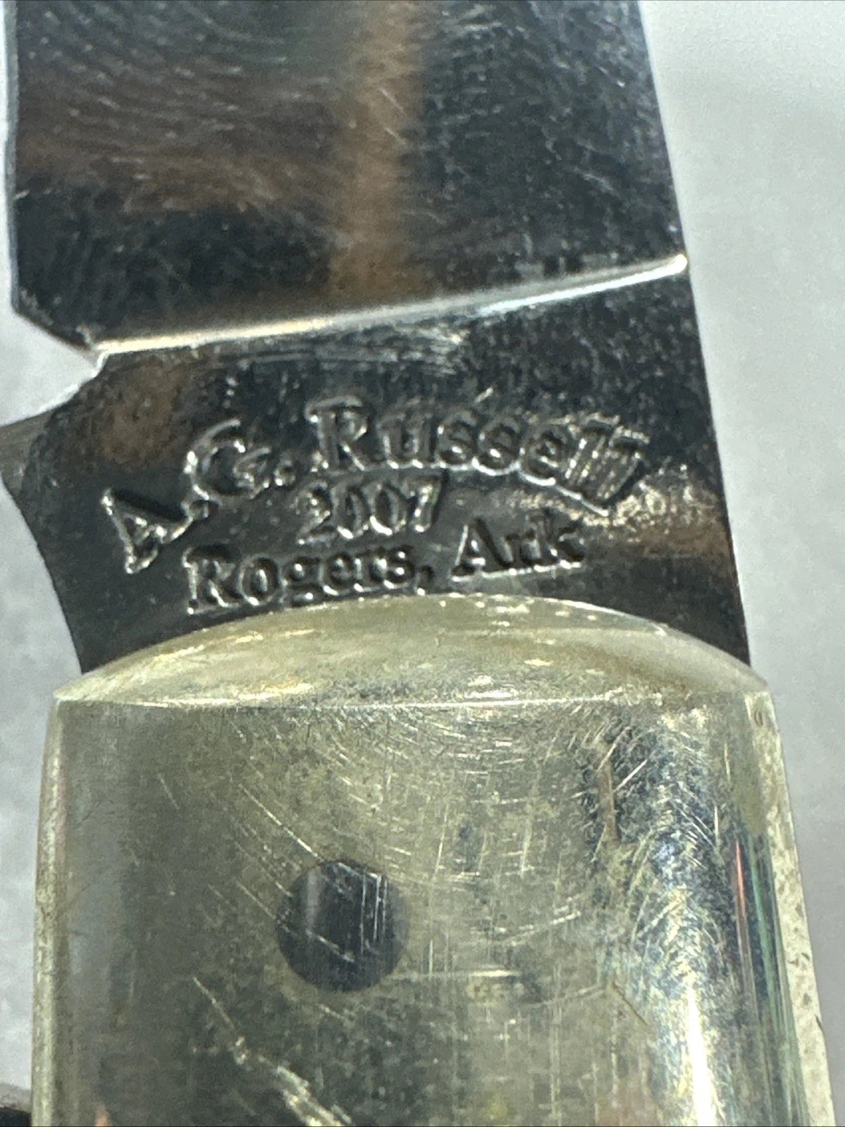 A.G. RUSSEL 2007 ROGERS ARK BLADE POCKET KNIFE