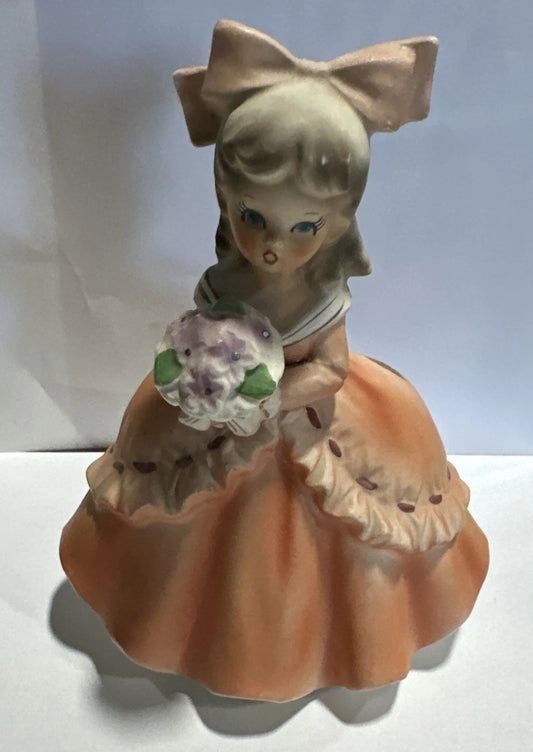 Vintage Napco Southern Belle Planter Pink Peach 1950s V25