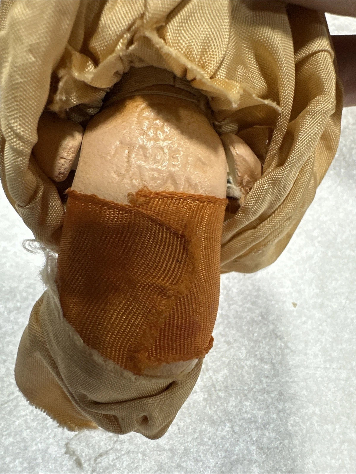 Vintage Japanese Made Antique baby doll with blanket, very old Missing Legs