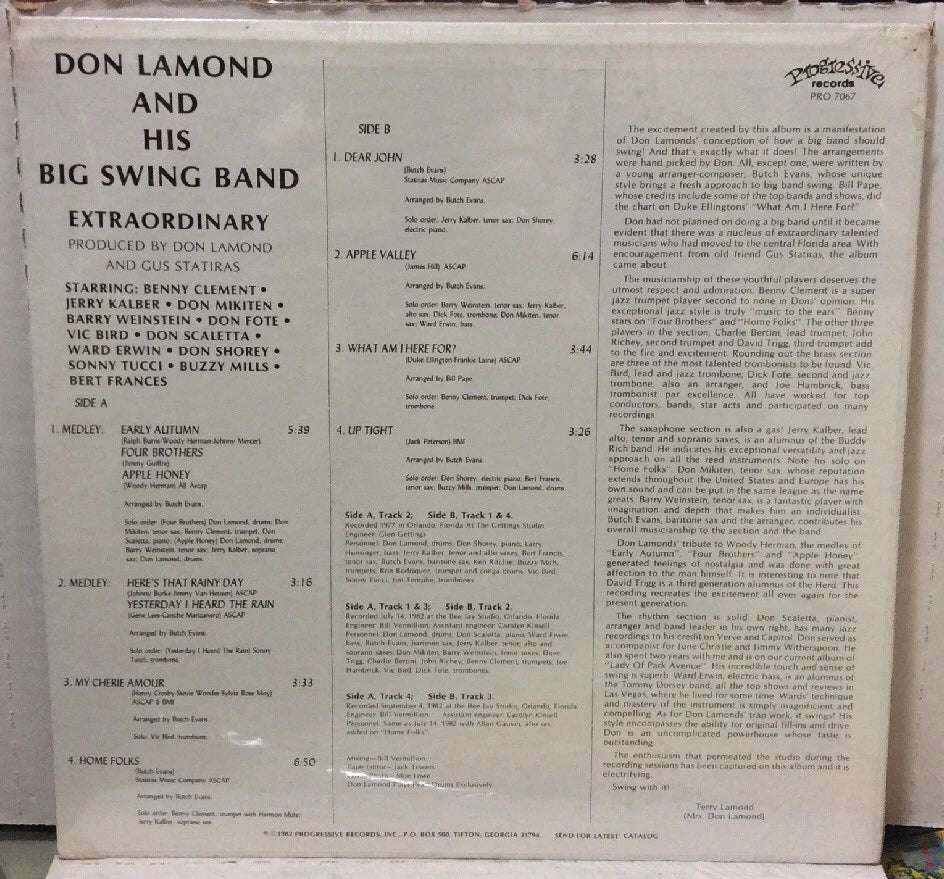 Don Lamond And His Big Swing Band Extraordinary Sealed Record 7067