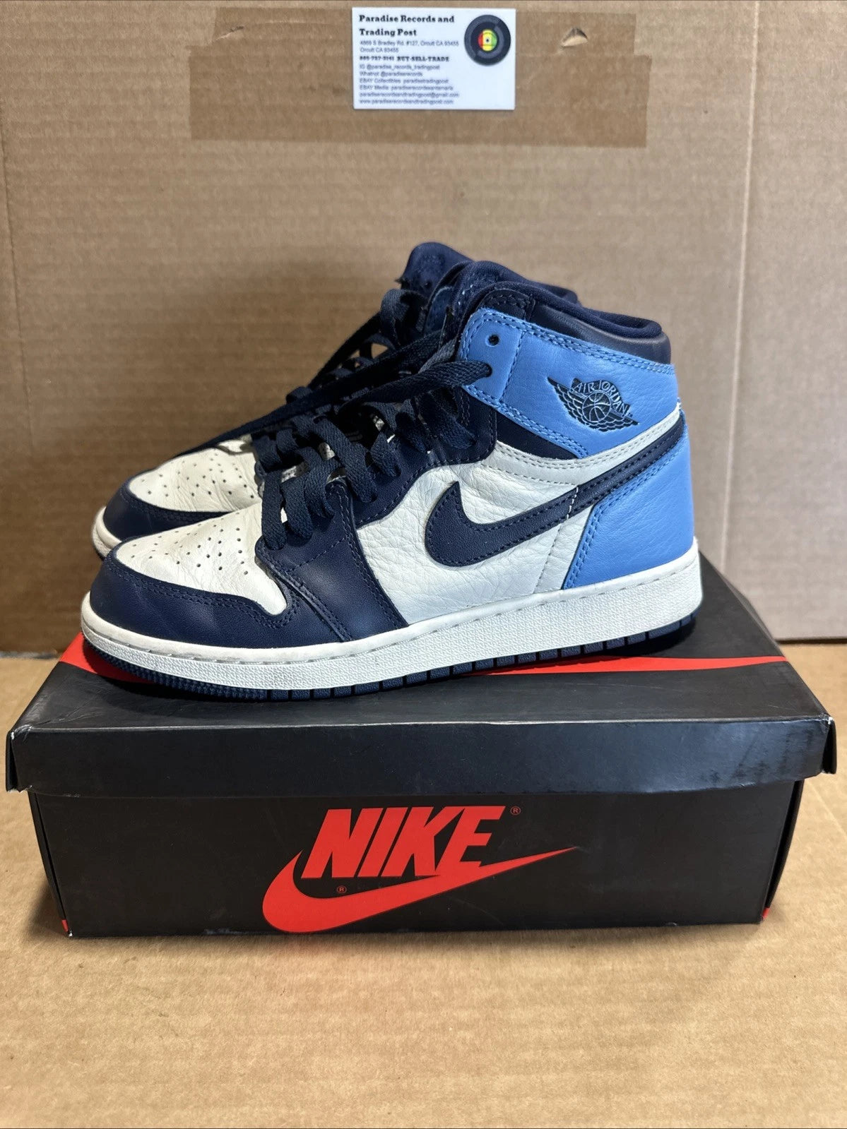 Jordan 1 Retro High OG Obsidian, UNC 2019 Size 5