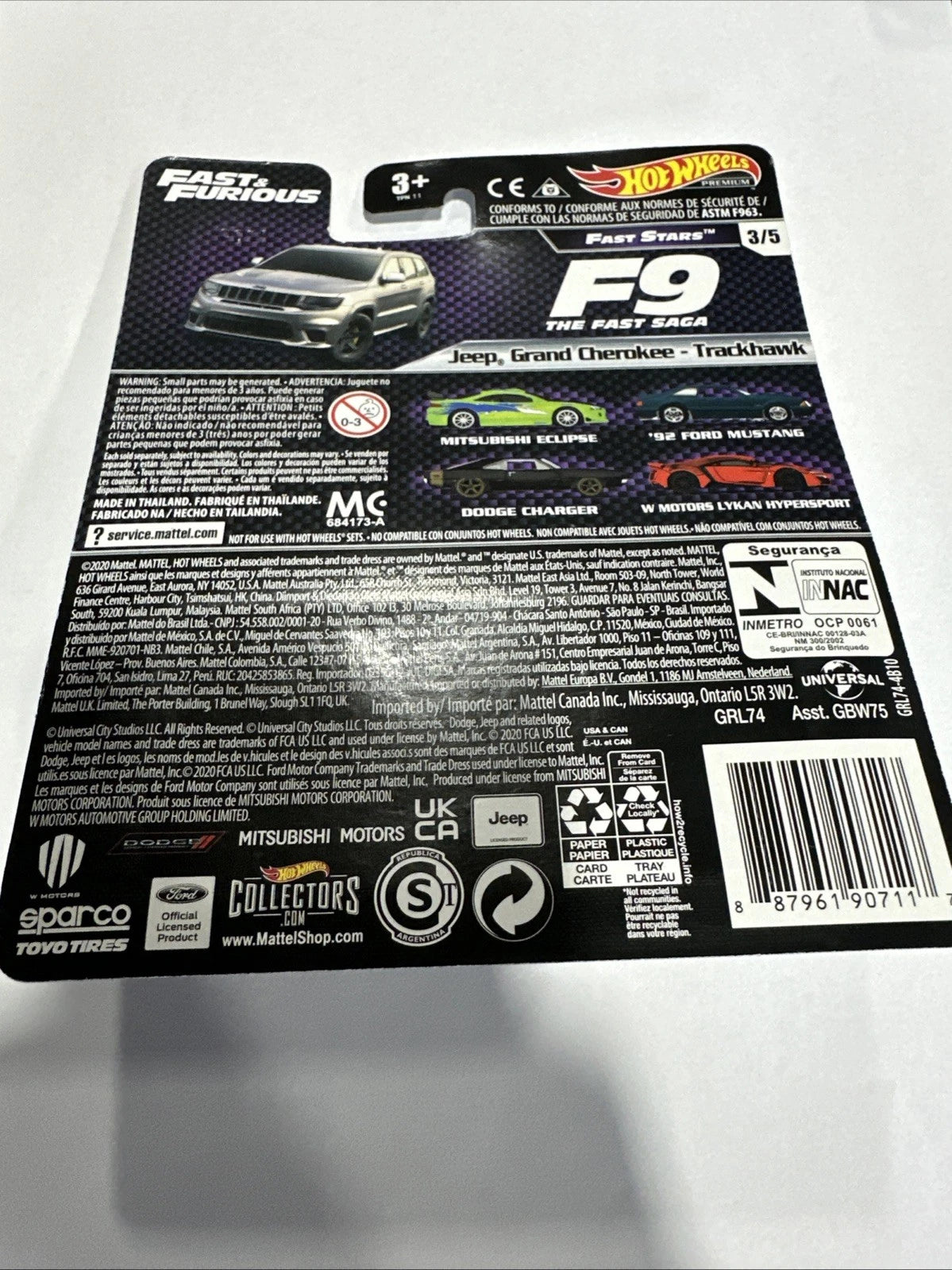 HOTWHEELS FAST AND FURIOUS JEEP GRAND CHEROKEE TRACK HAWK MIP 2020 F22