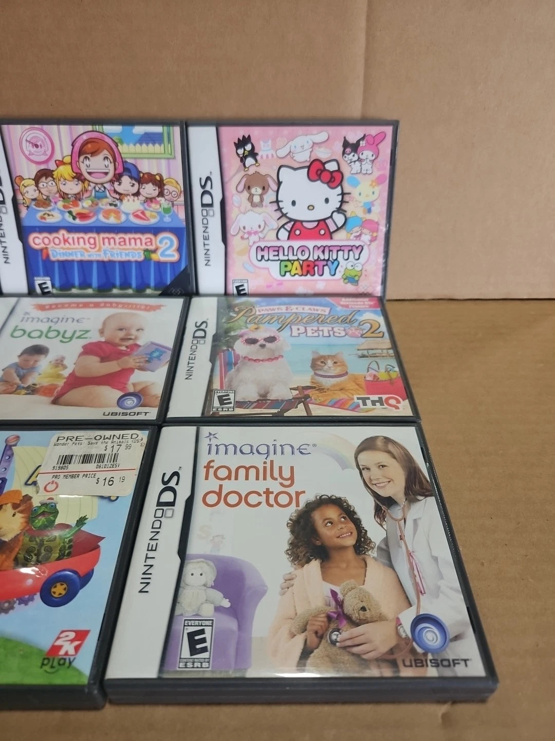 Lot of 9 Empty Nintendo DS Game Cases Most w/ Manual NO GAMES
