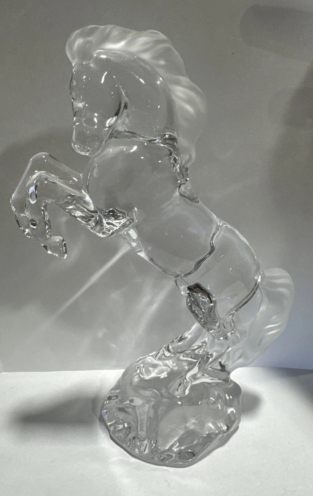 Lenox Fine Crystal Rearing Horse Figurine Frosted Mane & Tail Elegant Decor 8"