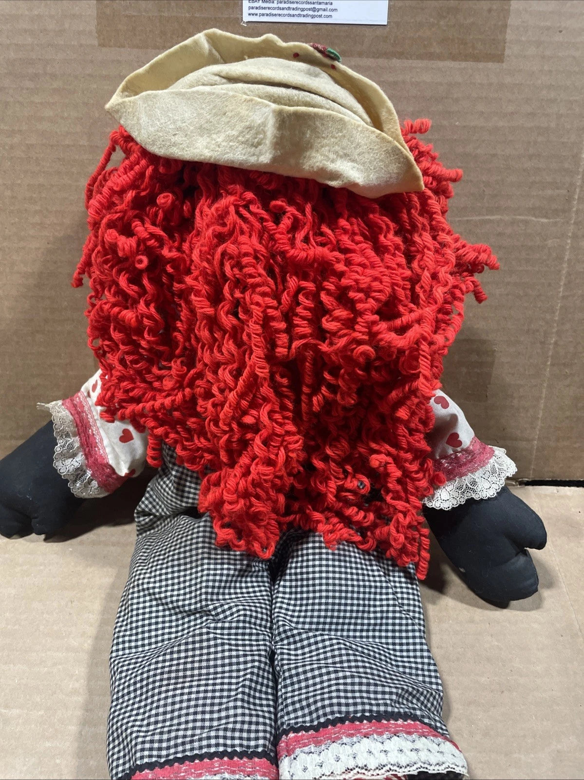 Large Vintage African American Folk Art Rag Doll, 24” Lot Of 2