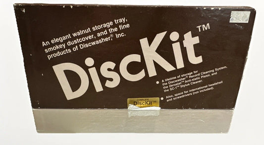 Vintage Discwasher DiscKit Record Cleaning System w/ Zerostat Gun Walnut Case