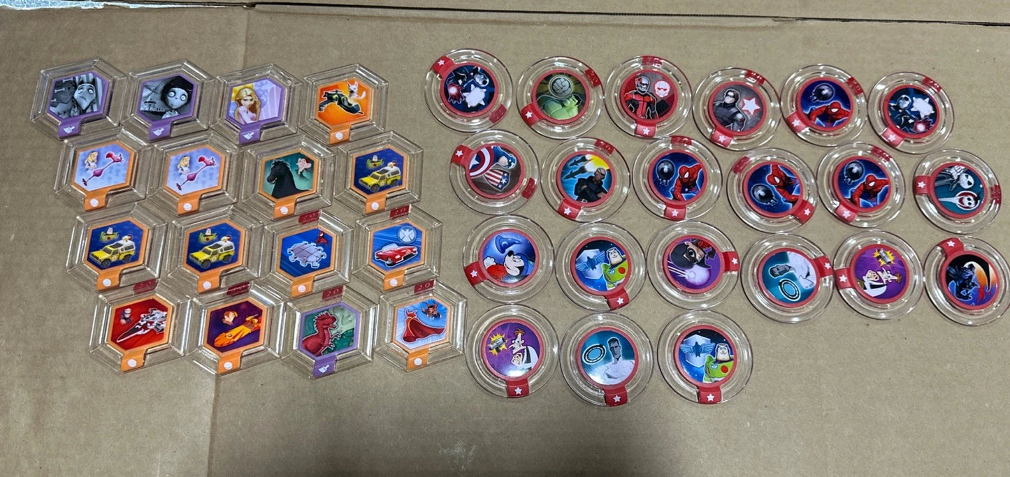Lot Of Disney Infinity Power Discs With Games And Book