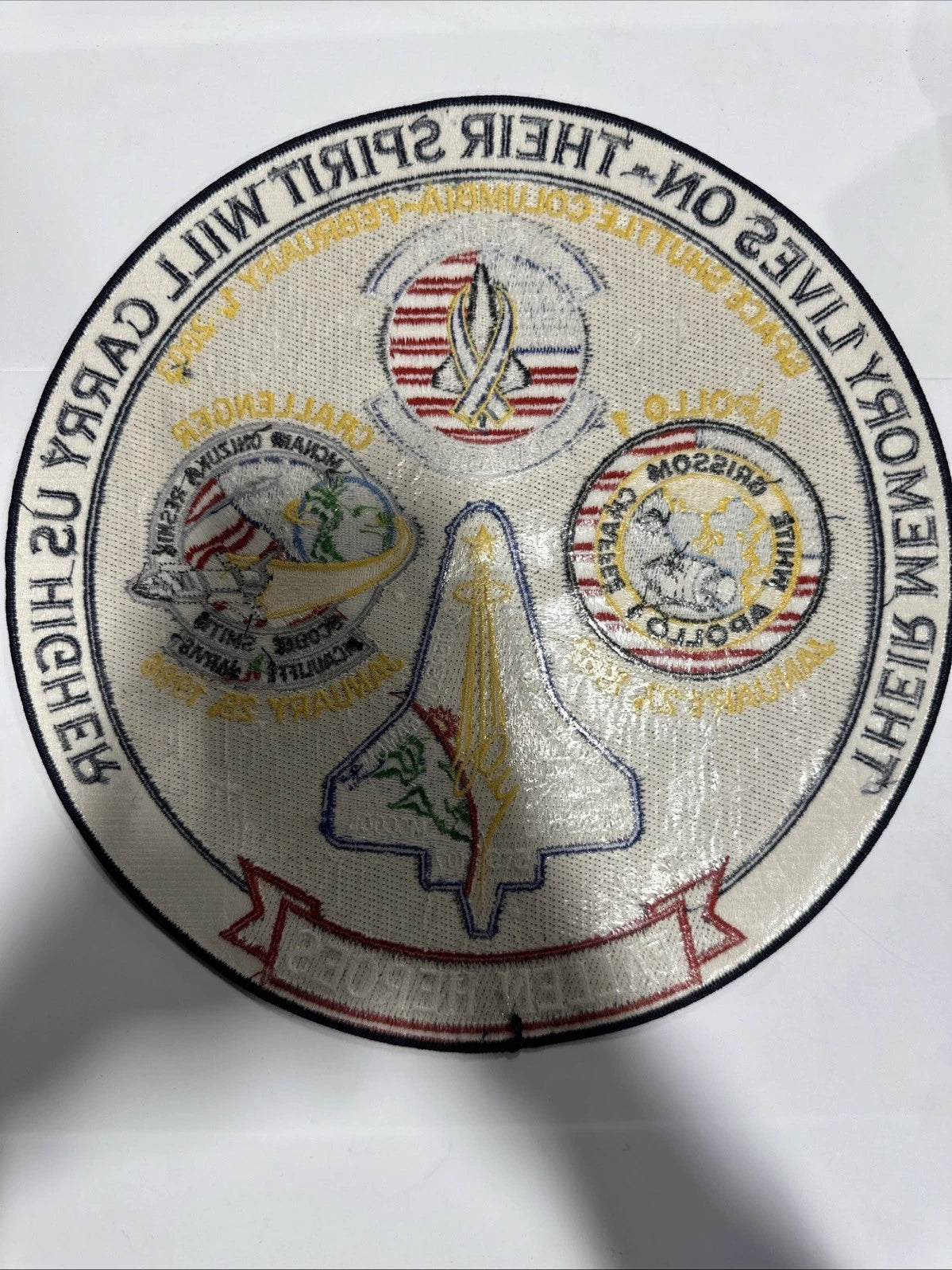 Vtg 12 inch Fallen Heroes Patch Space Shuttle Columbia February 2003 Patch