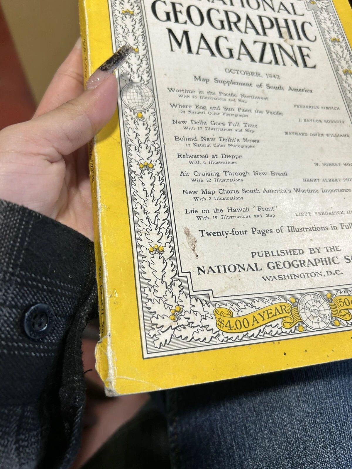 Vintage Oct 1942 National Geographic Vol LXXXII No 4