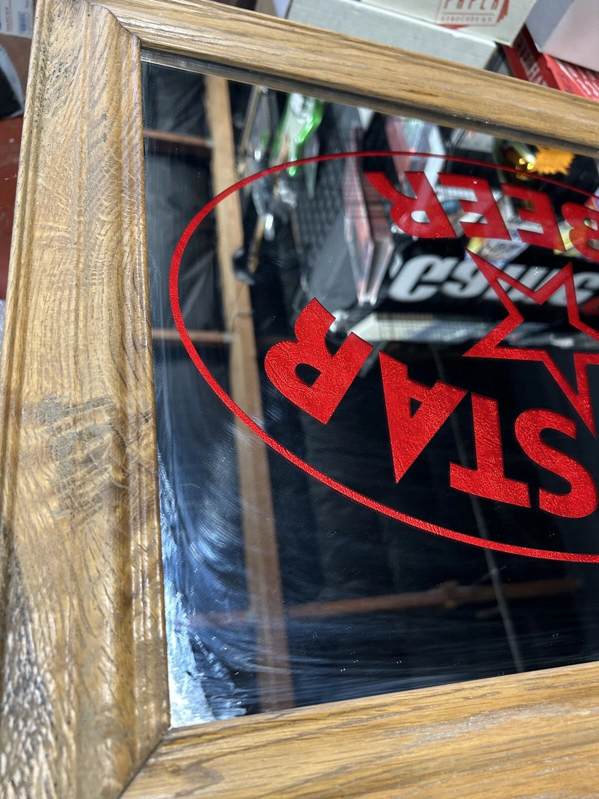 Lone Star Beer Mirror Glass Sign 20 1/2” x 25”