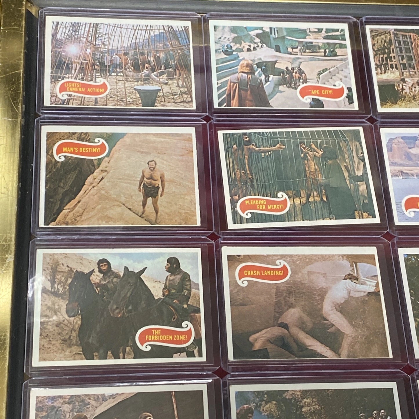 43 VTG. 1967 Planet Of The Apes Trading Cards (Sleeved & Top-Loaded) GREEN BACK!