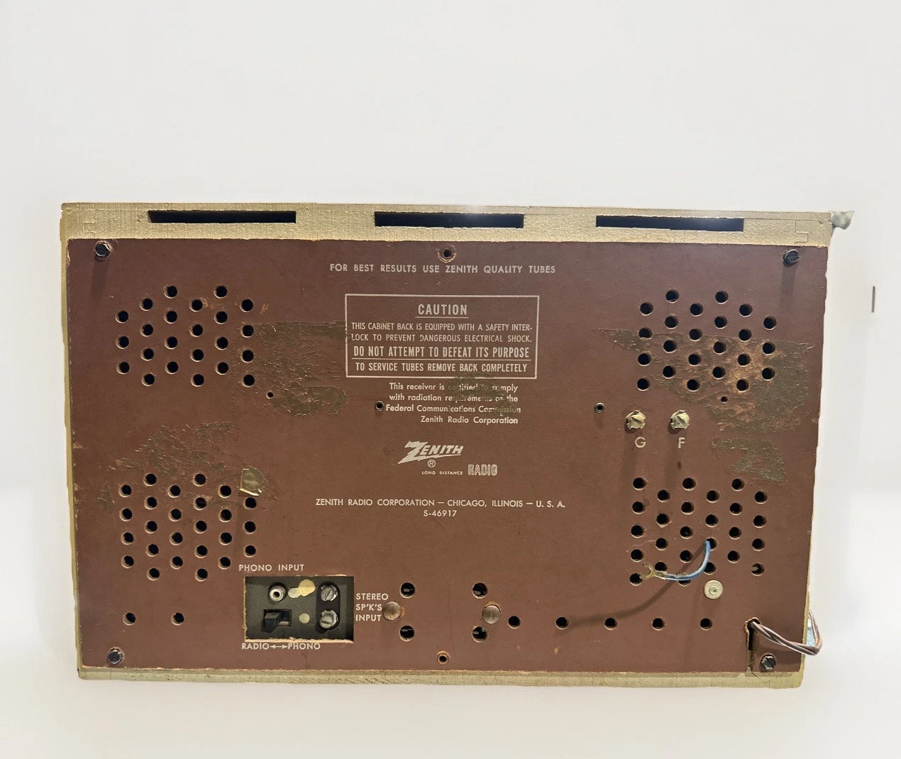 Vintage Zenith S-46917 AM FM Tube Radio Automatic Frequency READ