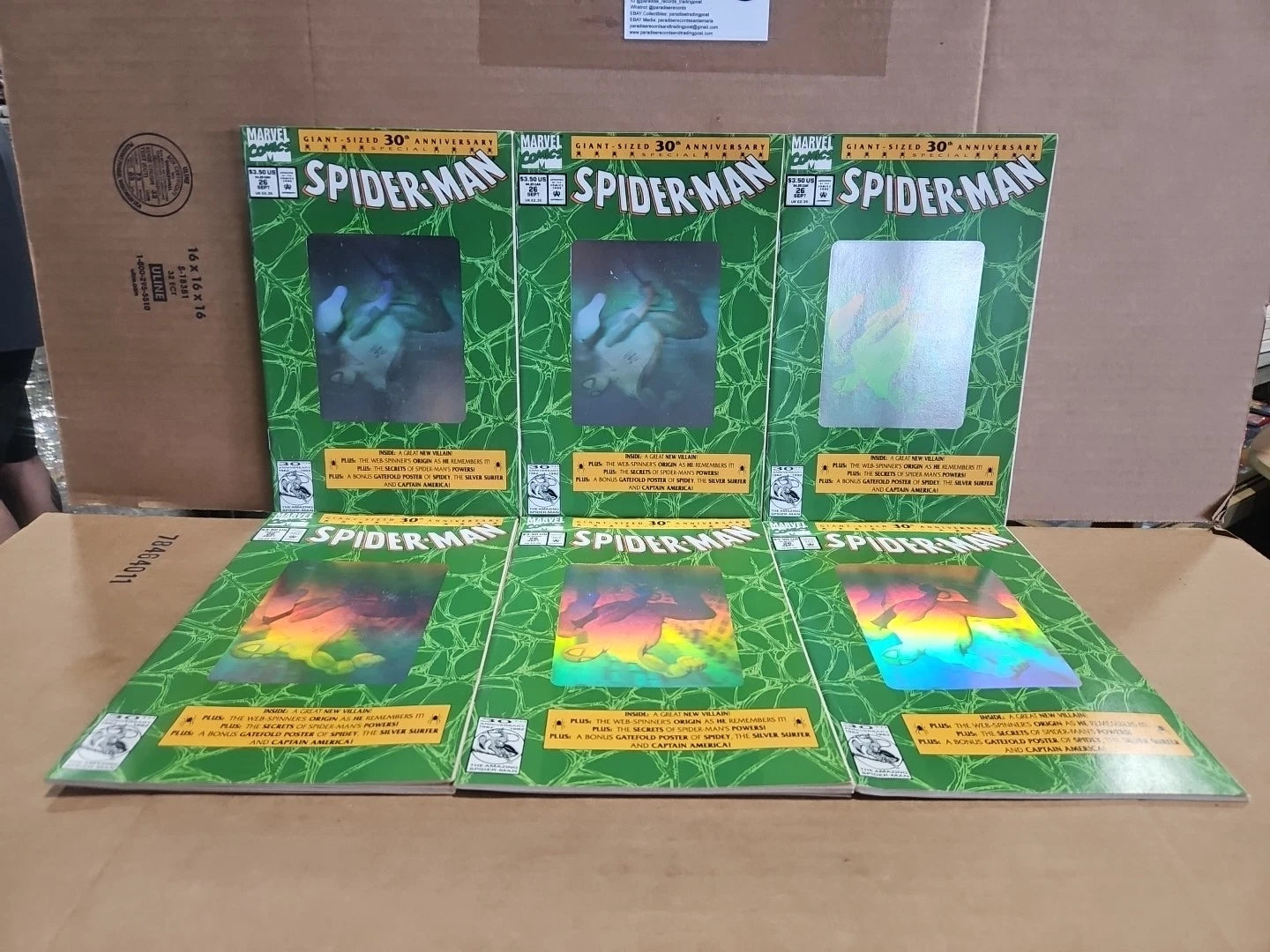 Spider-Man #26 Newsstand 30TH Anniversary Hologram Poster 1992 Lot Of 17
