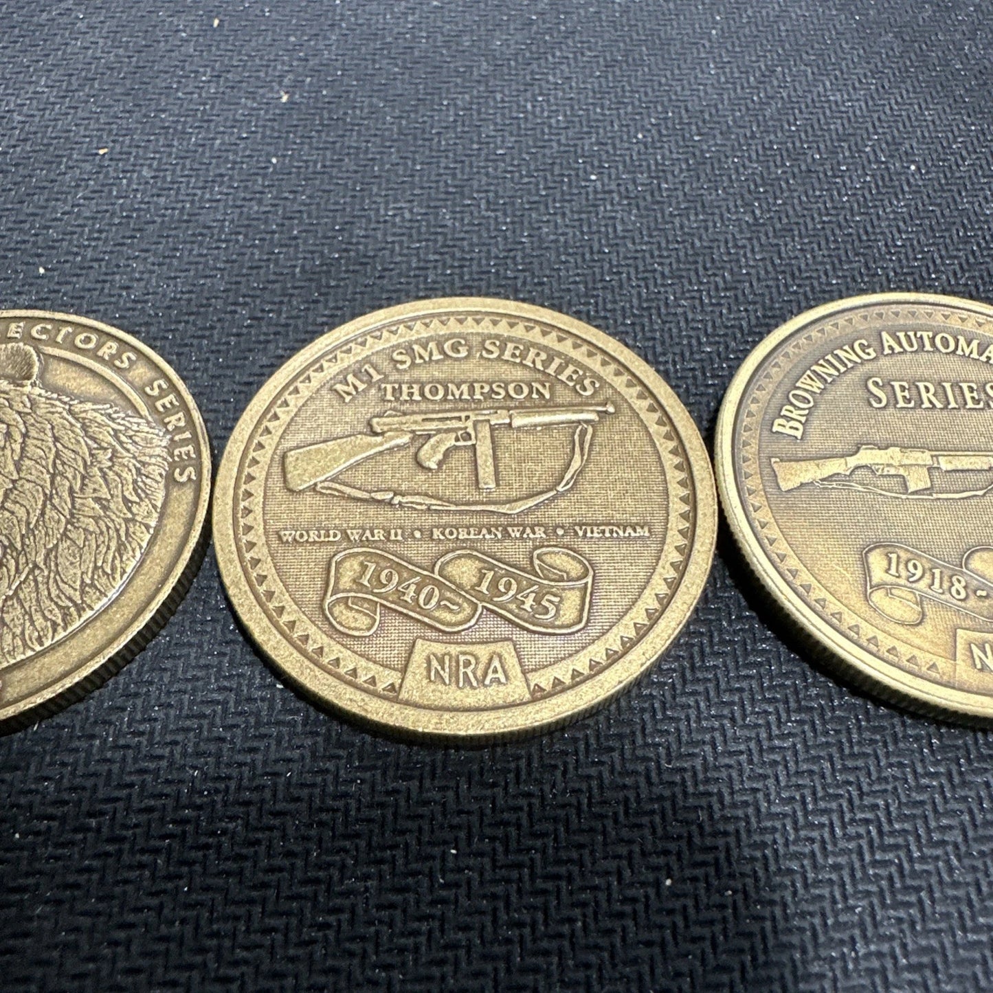 NRA Token Coins Luger, Browning Rifle, Thompson, And Grizzly Coin Lot