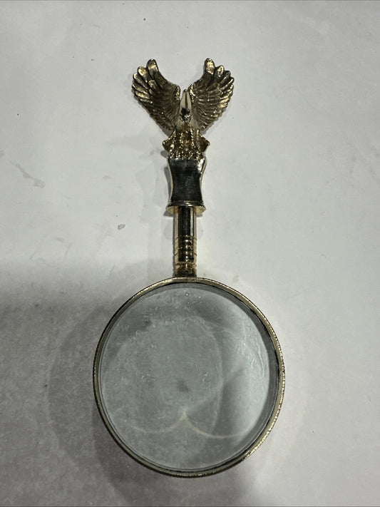 Vintage Collectible Metal With Eagle on End Magnifying Glass