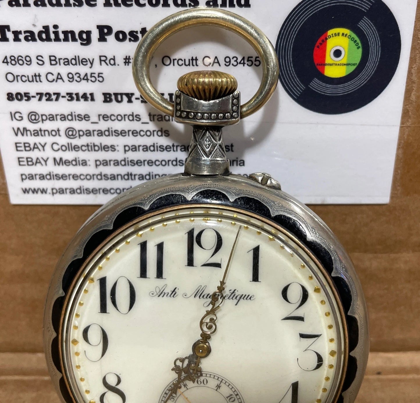 Frainier Anti-Magnetique Pocket Watch 162071 Rare Vintage Working Tested Silver