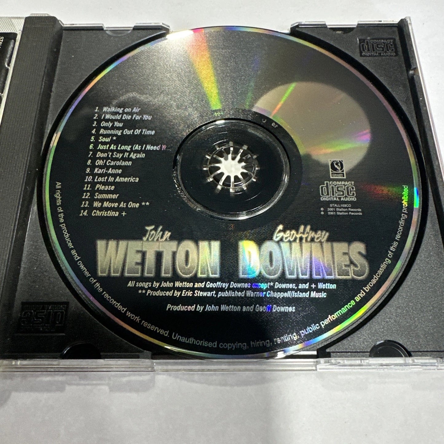 Wetton/Downes CD 2001 John Wetton/Geoffrey Downes Stallion Records