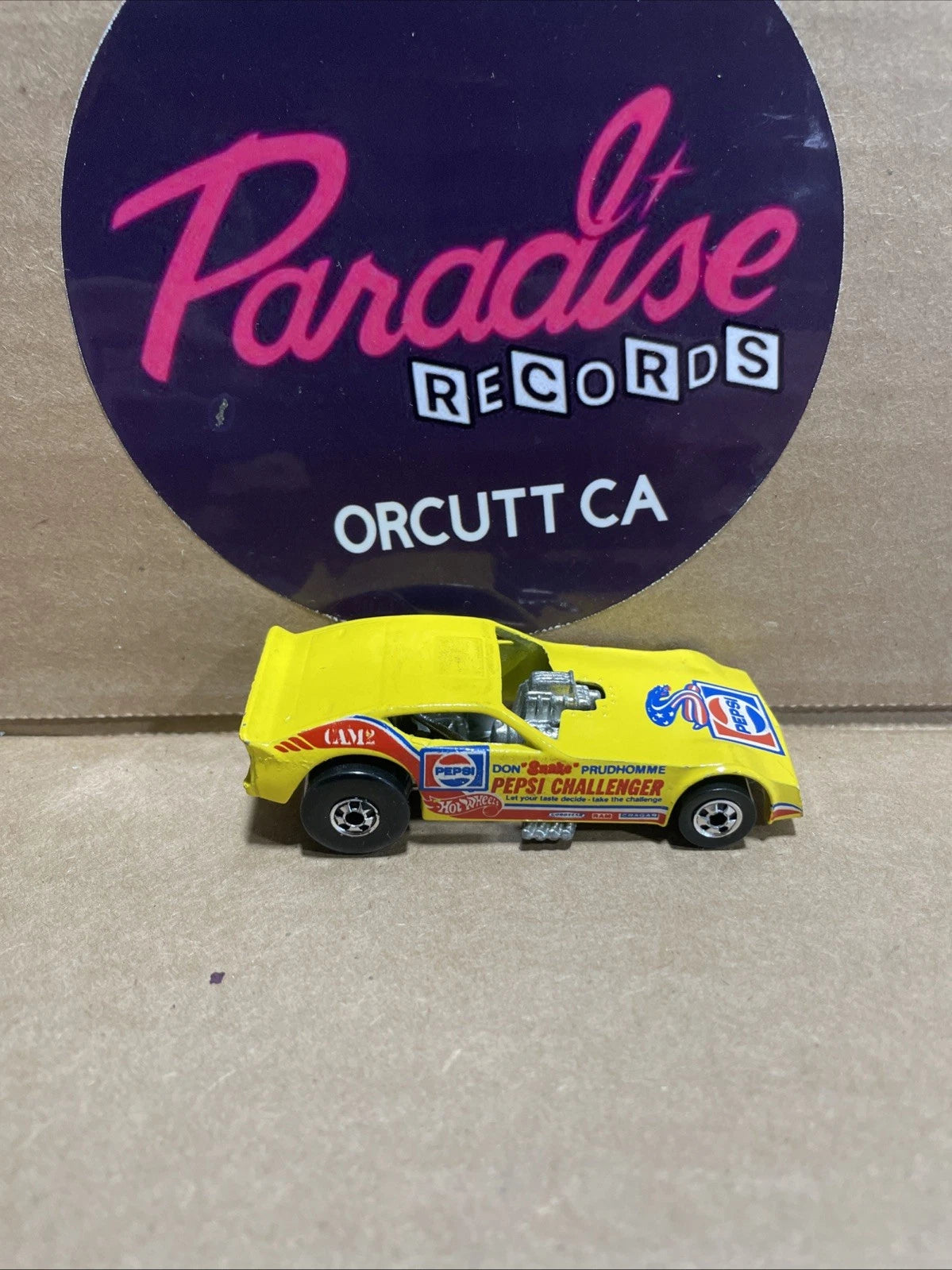 Vintage 1977 Hot Wheels DON PRUDHOMME Snake Yellow Pepsi Challenger Funny Car