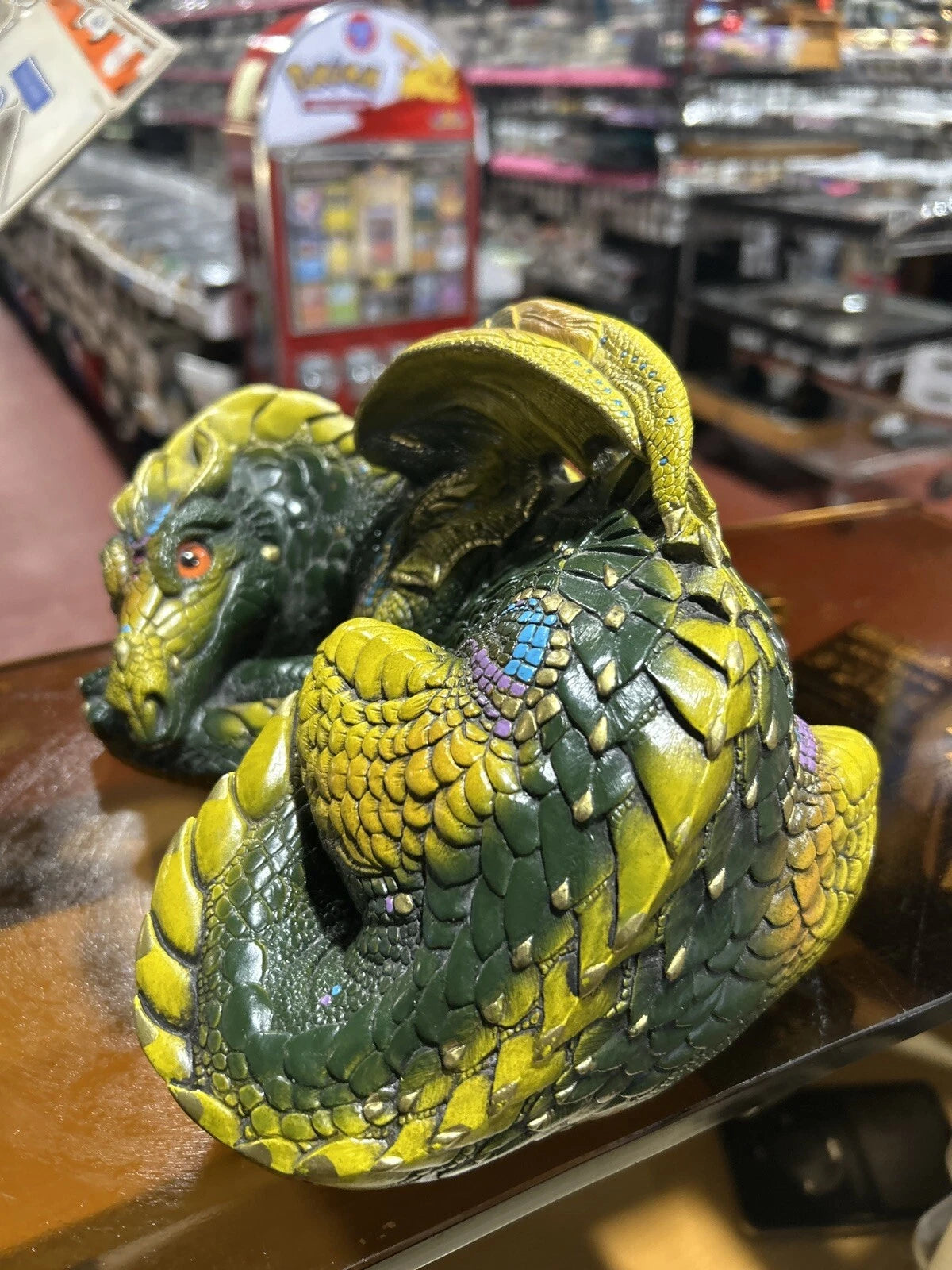 Windstone Editions Green Mother Dragon Lying Down 1985 Pena Statue 9”