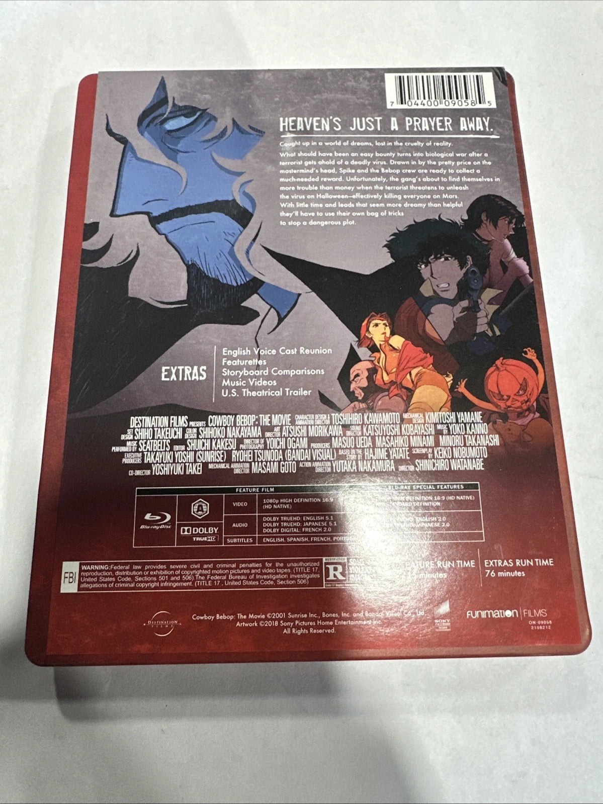 Cowboy Bebop: The Movie Steelbook Blu-ray Like New Out of Print Rare